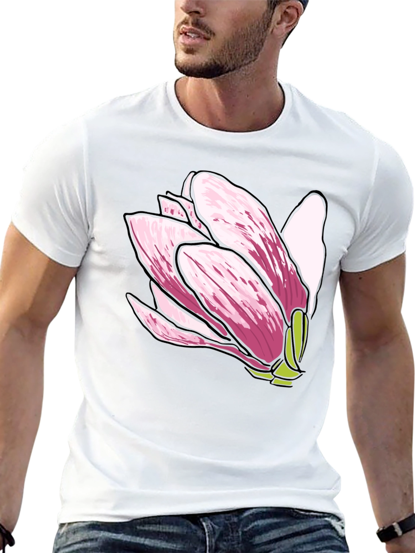 Magnolia Flower Graphic Tee - Soft Cotton Comfort