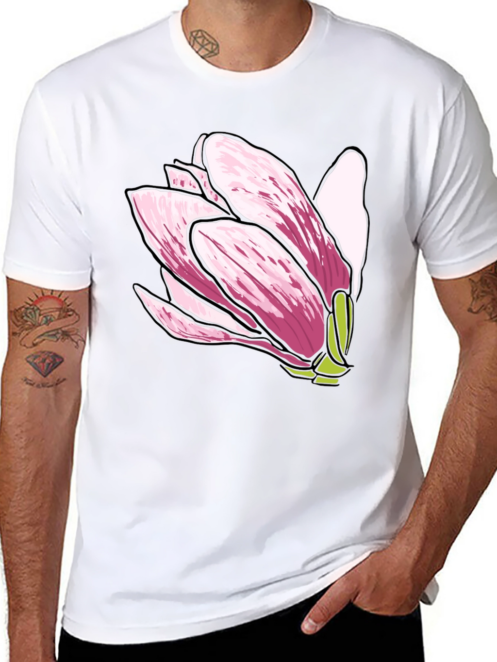 Magnolia Flower Graphic Tee - Soft Cotton Comfort