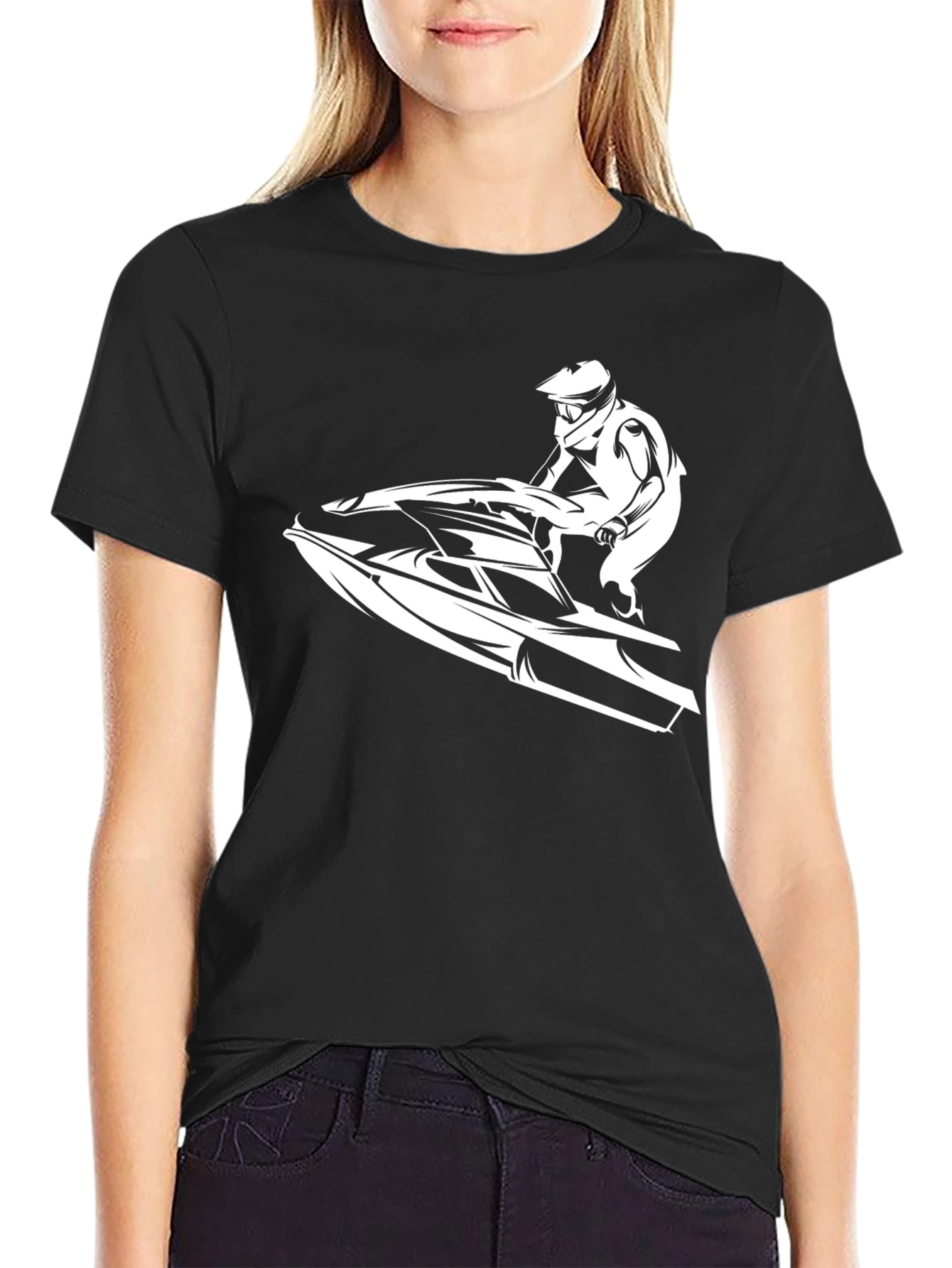 Jet Ski Rider Graphic Tee - Black