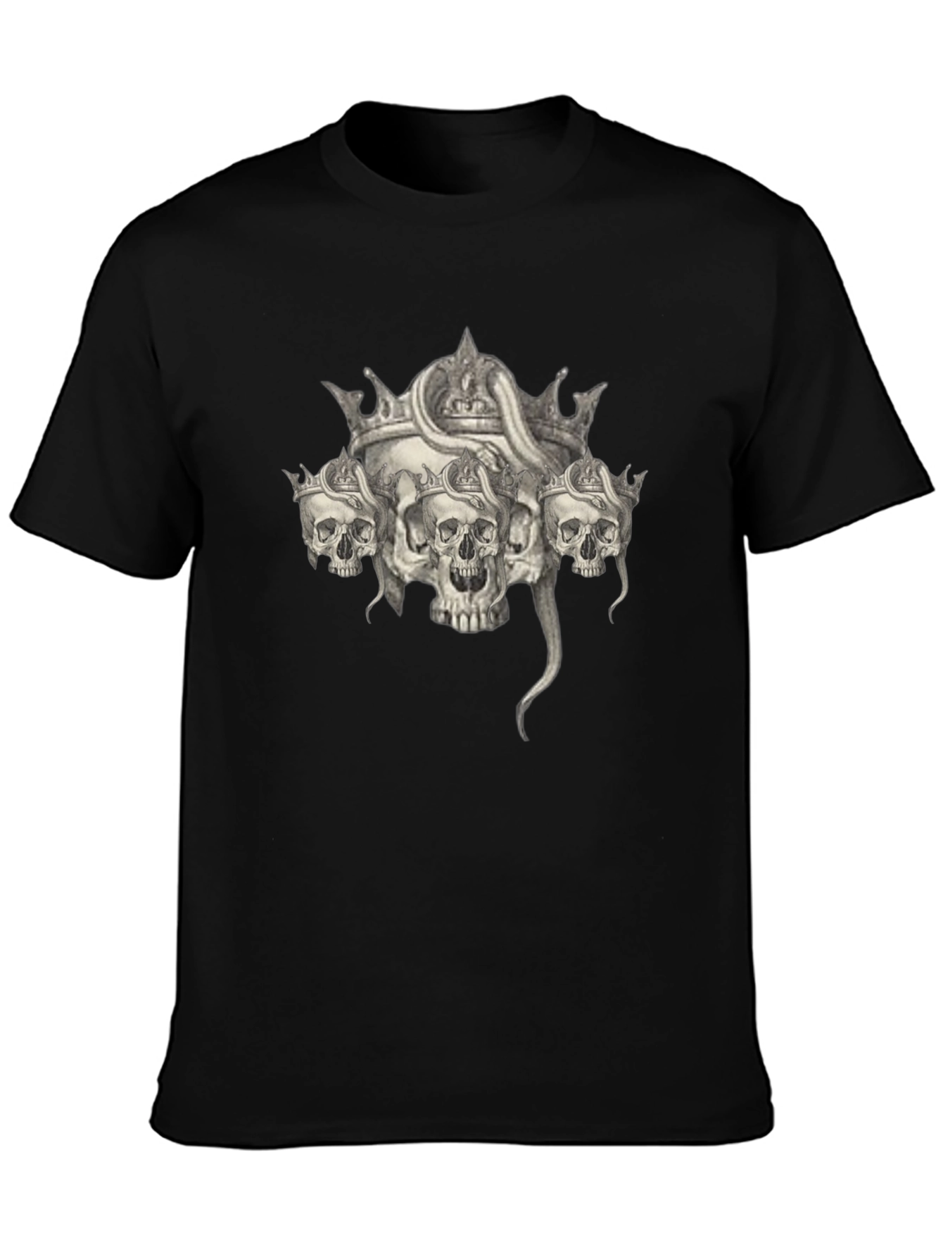 Skull & Crown Graphic Tee - Black