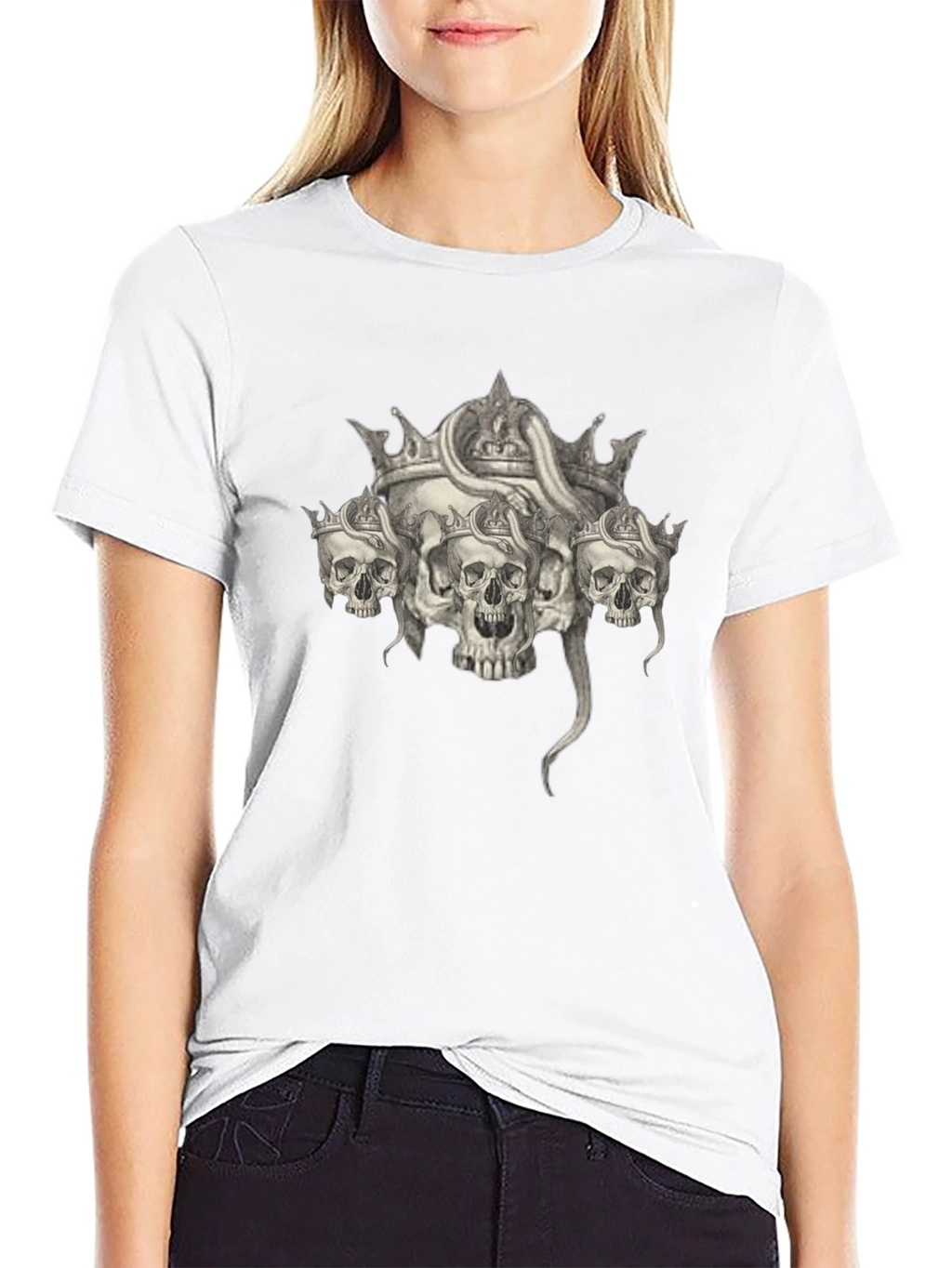 Skull & Crown Graphic Tee - Black
