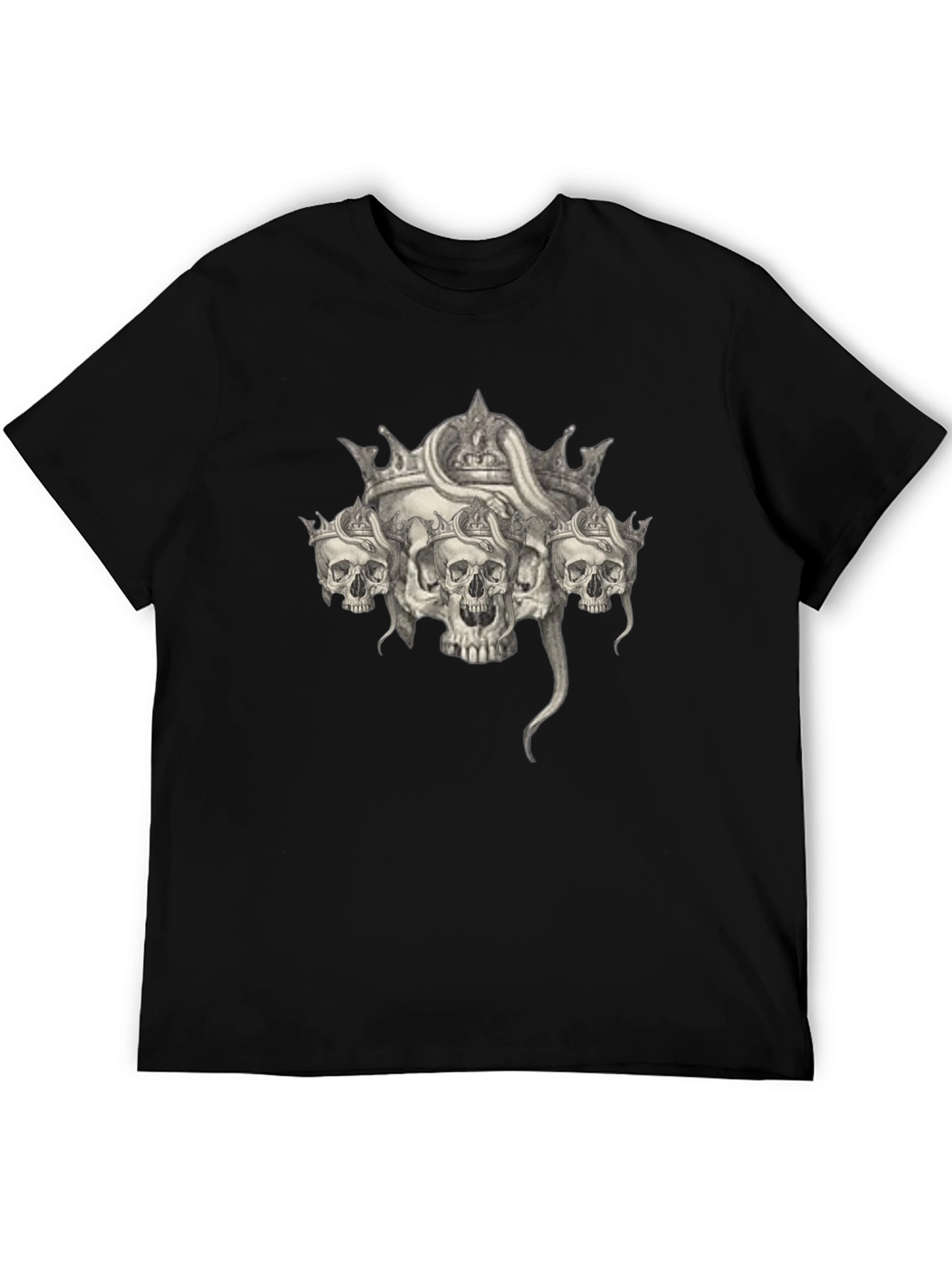 Skull & Crown Graphic Tee - Black