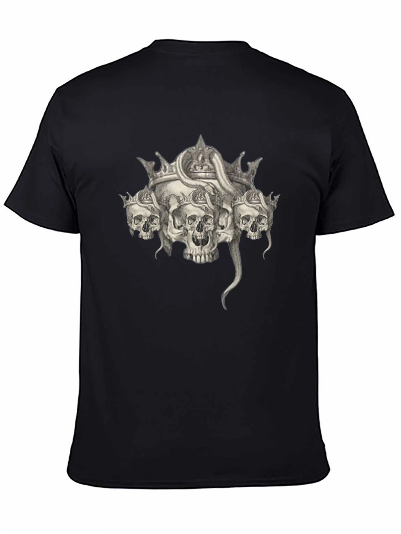 Skull & Crown Graphic Tee - Black