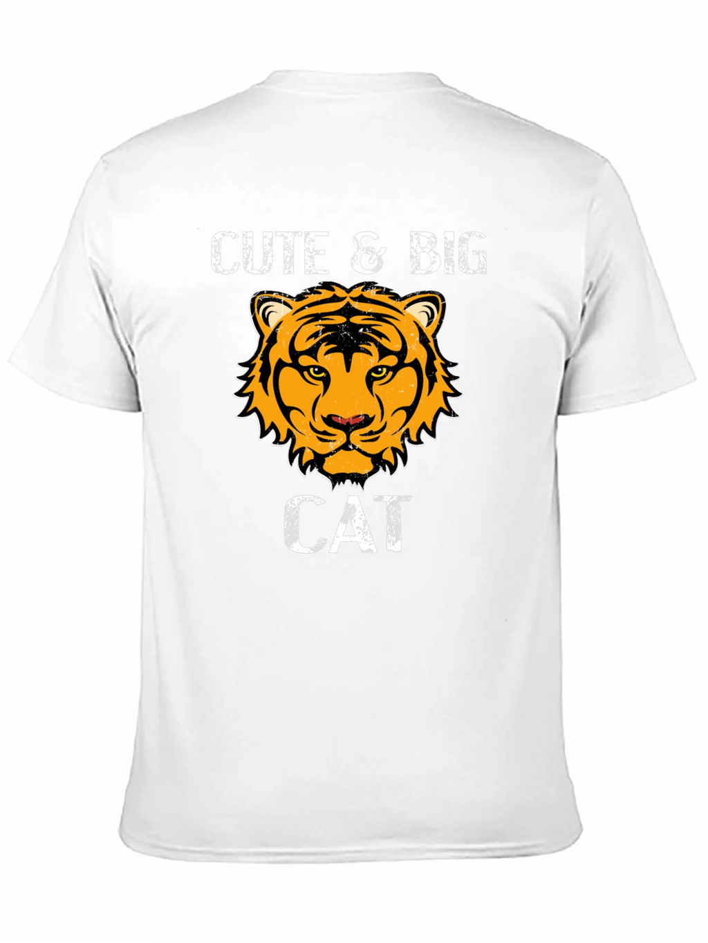 Cute & Big Cat Graphic Black T-Shirt