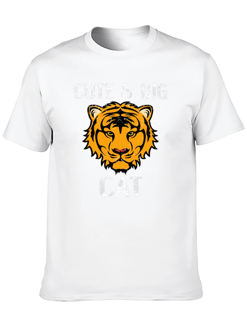 Cute & Big Cat Graphic Black T-Shirt