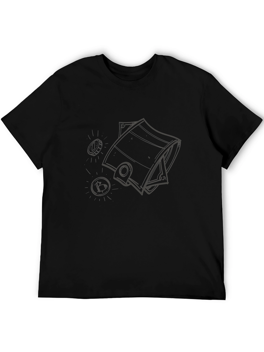 Bitcoin Wallet Black T-Shirt - Crypto Currency