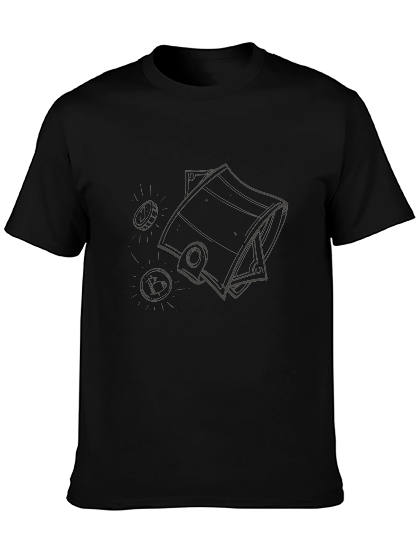 Bitcoin Wallet Black T-Shirt - Crypto Currency