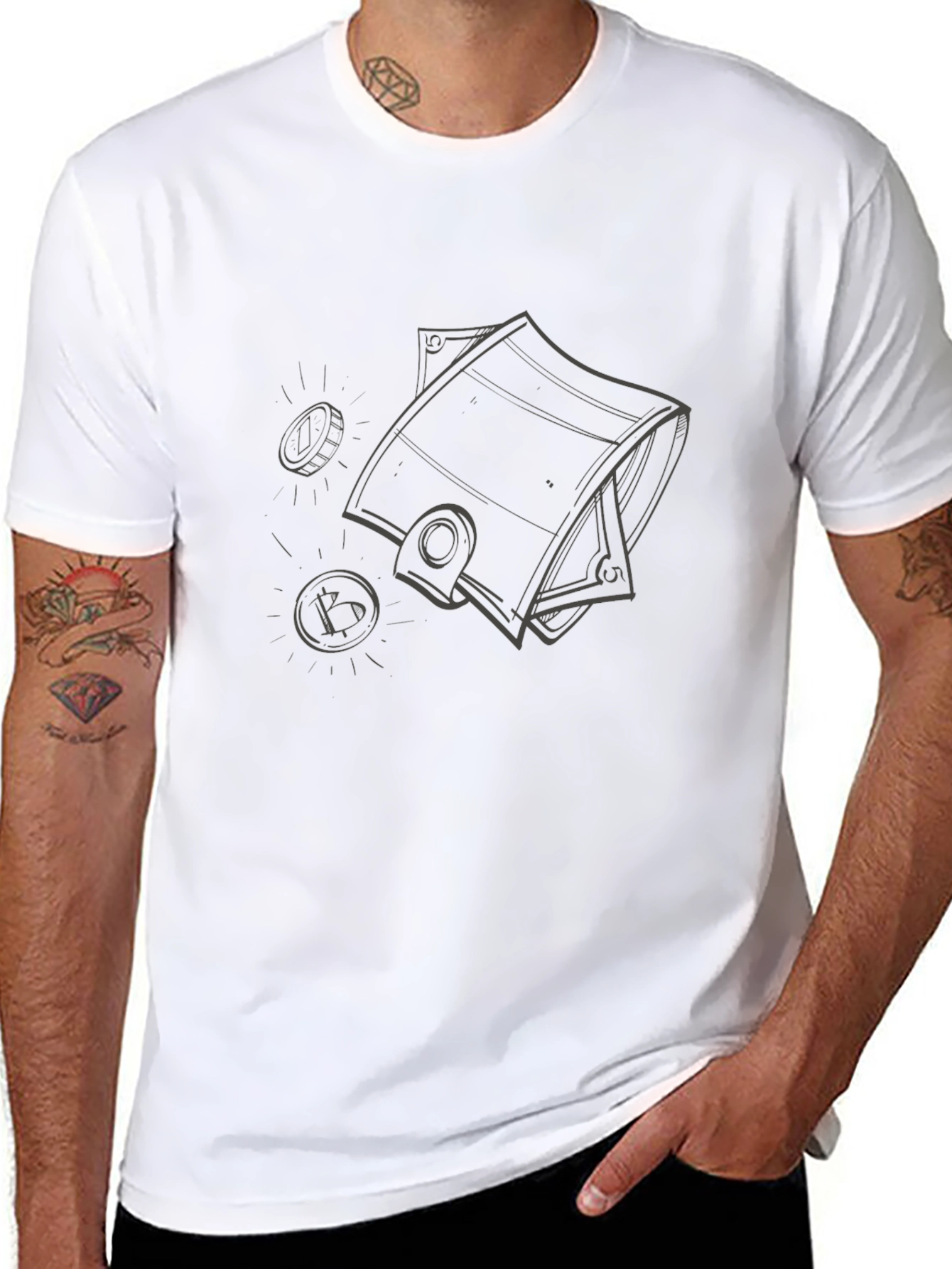 Bitcoin Wallet Black T-Shirt - Crypto Currency