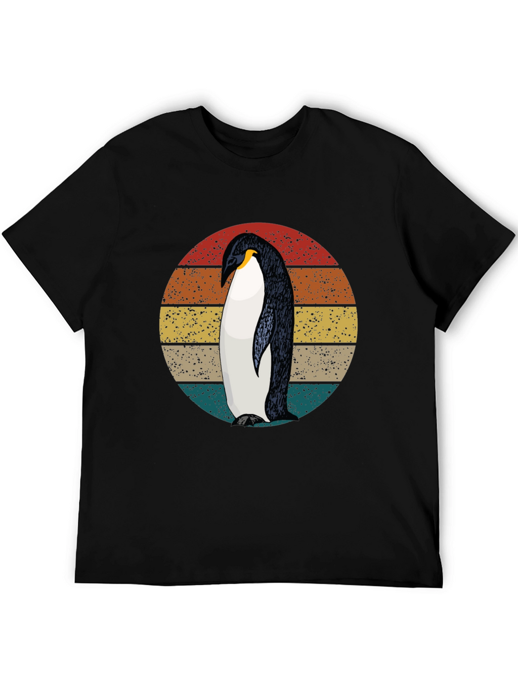 Retro Penguin Graphic Tee - Cool Black T-Shirt