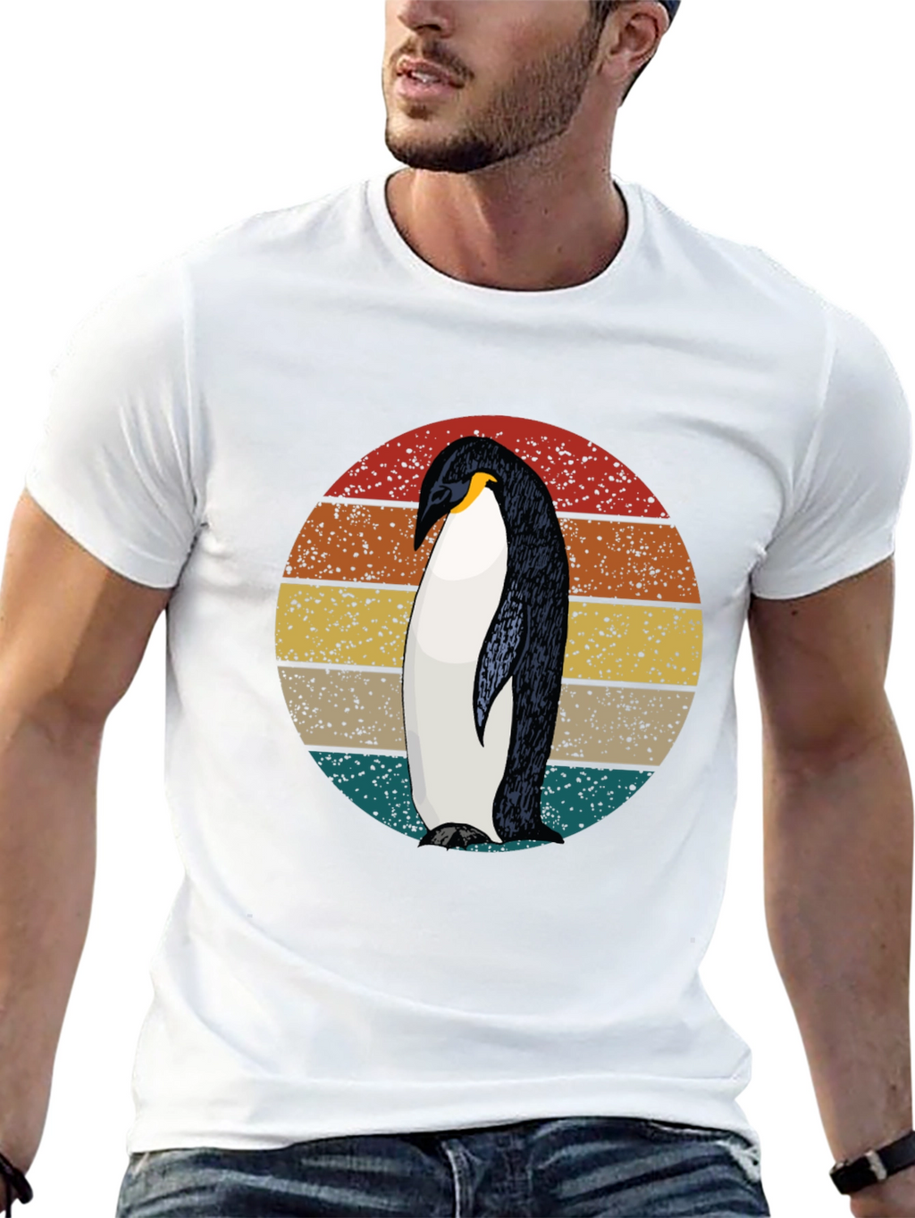 Retro Penguin Graphic Tee - Cool Black T-Shirt