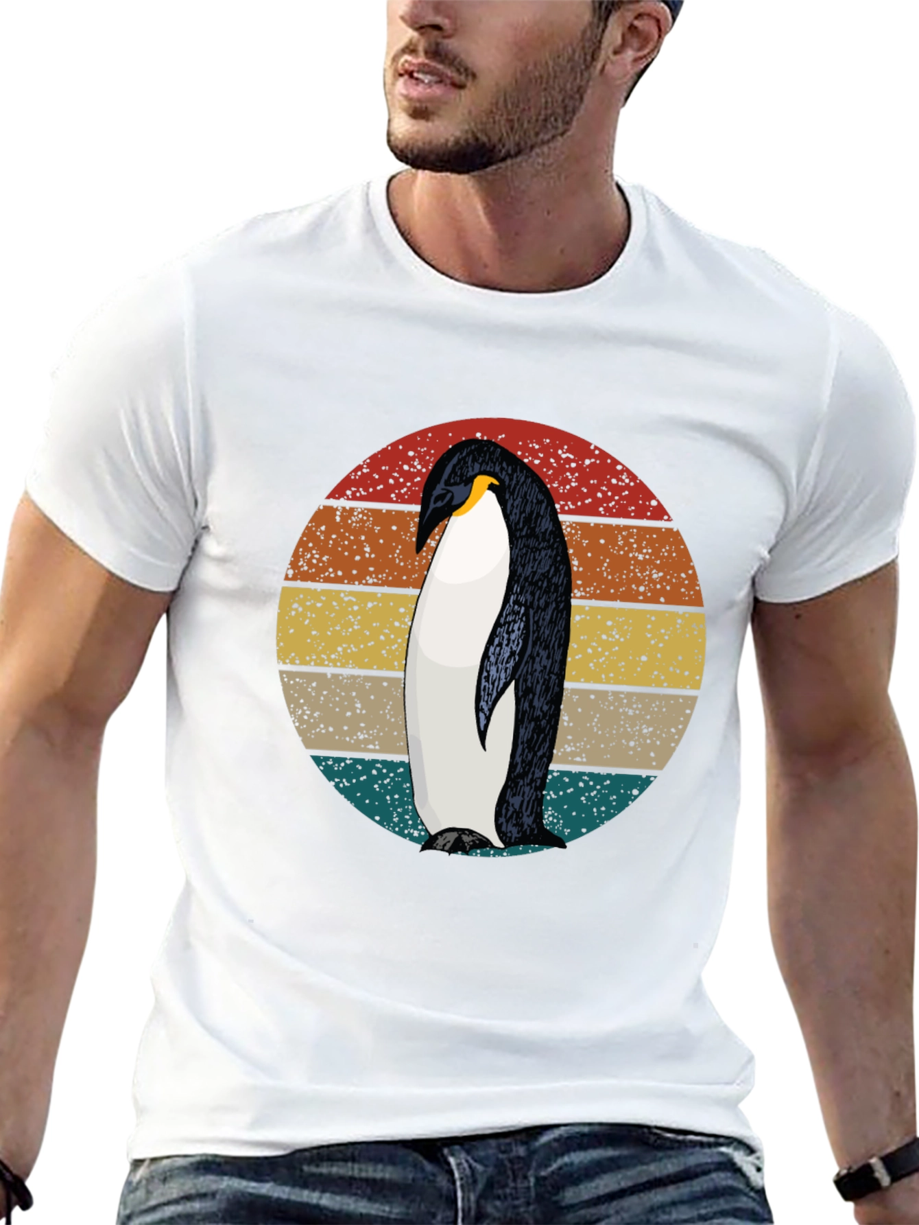 Retro Penguin Graphic Tee - Cool Black T-Shirt