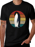 Retro Penguin Graphic Tee - Cool Black T-Shirt