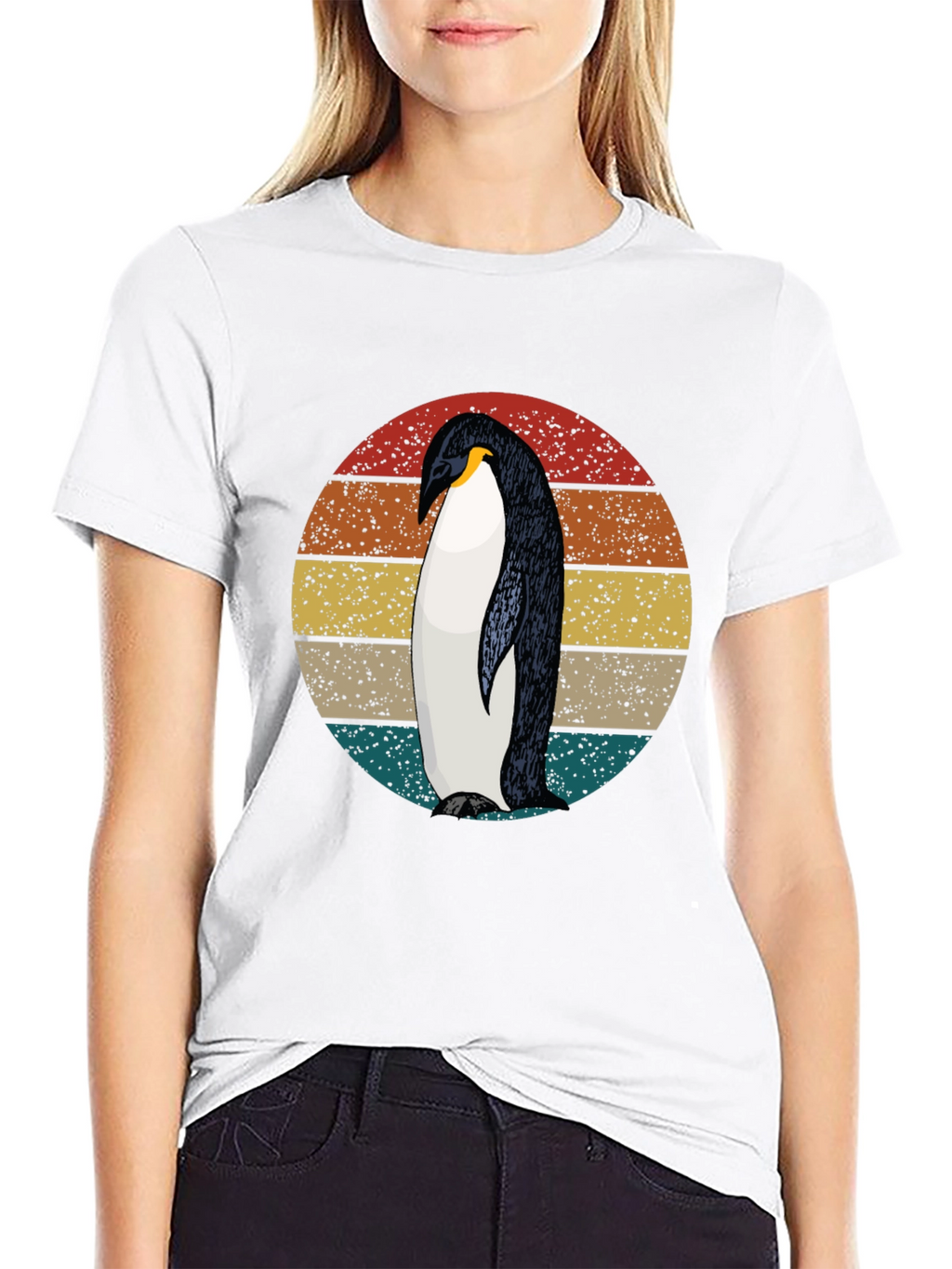 Retro Penguin Graphic Tee - Cool Black T-Shirt