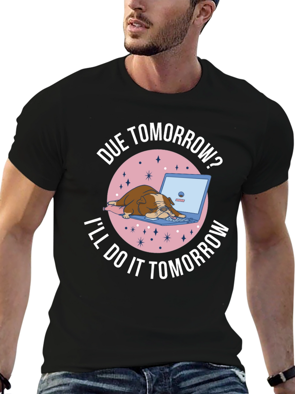 Due Tomorrow Bulldog Graphic Tee