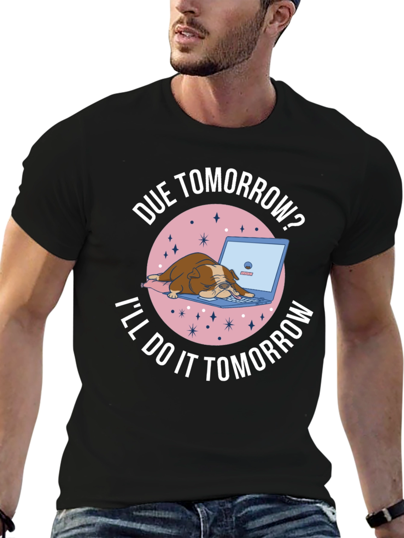 Due Tomorrow Bulldog Graphic Tee