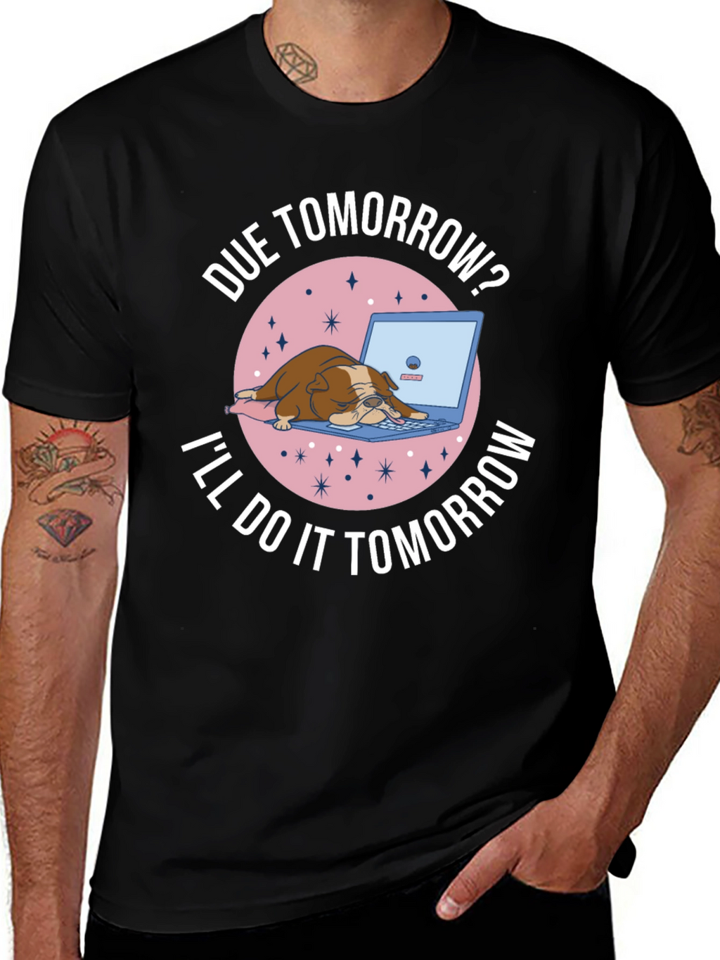 Due Tomorrow Bulldog Graphic Tee