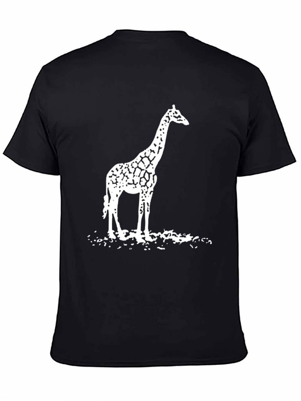 Mens Giraffe Graphic T-Shirt - Black Cotton Tee