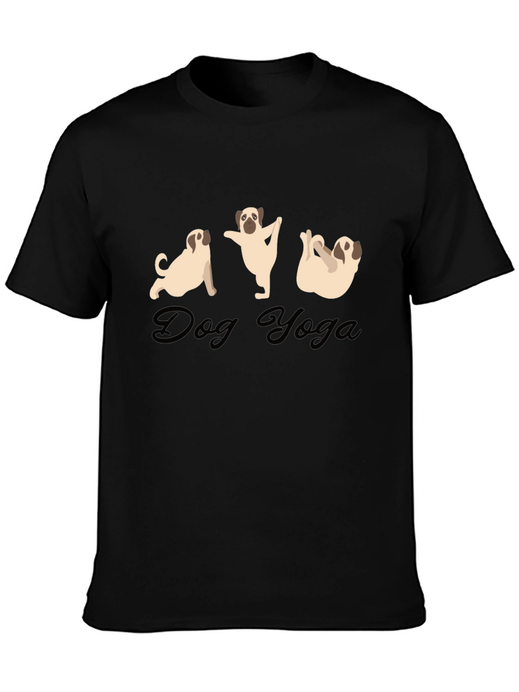 Dog Yoga Black T-Shirt | Funny Pug Tee
