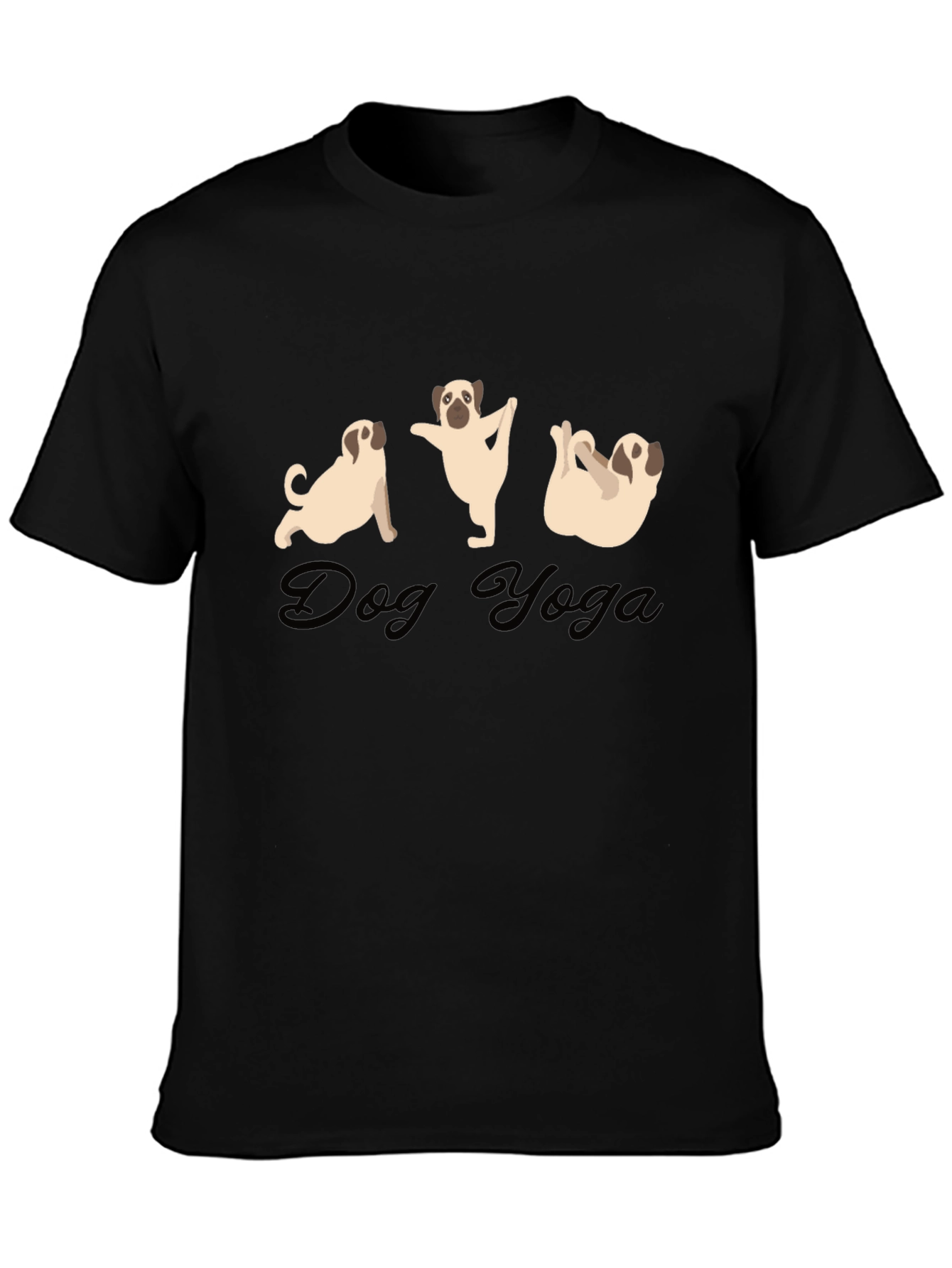 Dog Yoga Black T-Shirt | Funny Pug Tee
