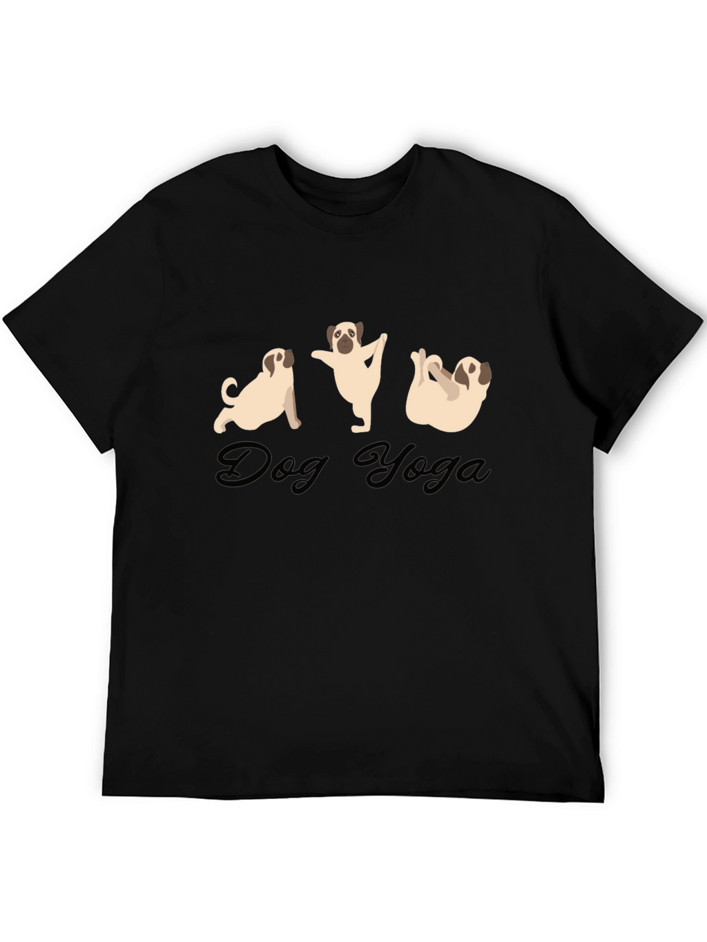 Dog Yoga Black T-Shirt | Funny Pug Tee