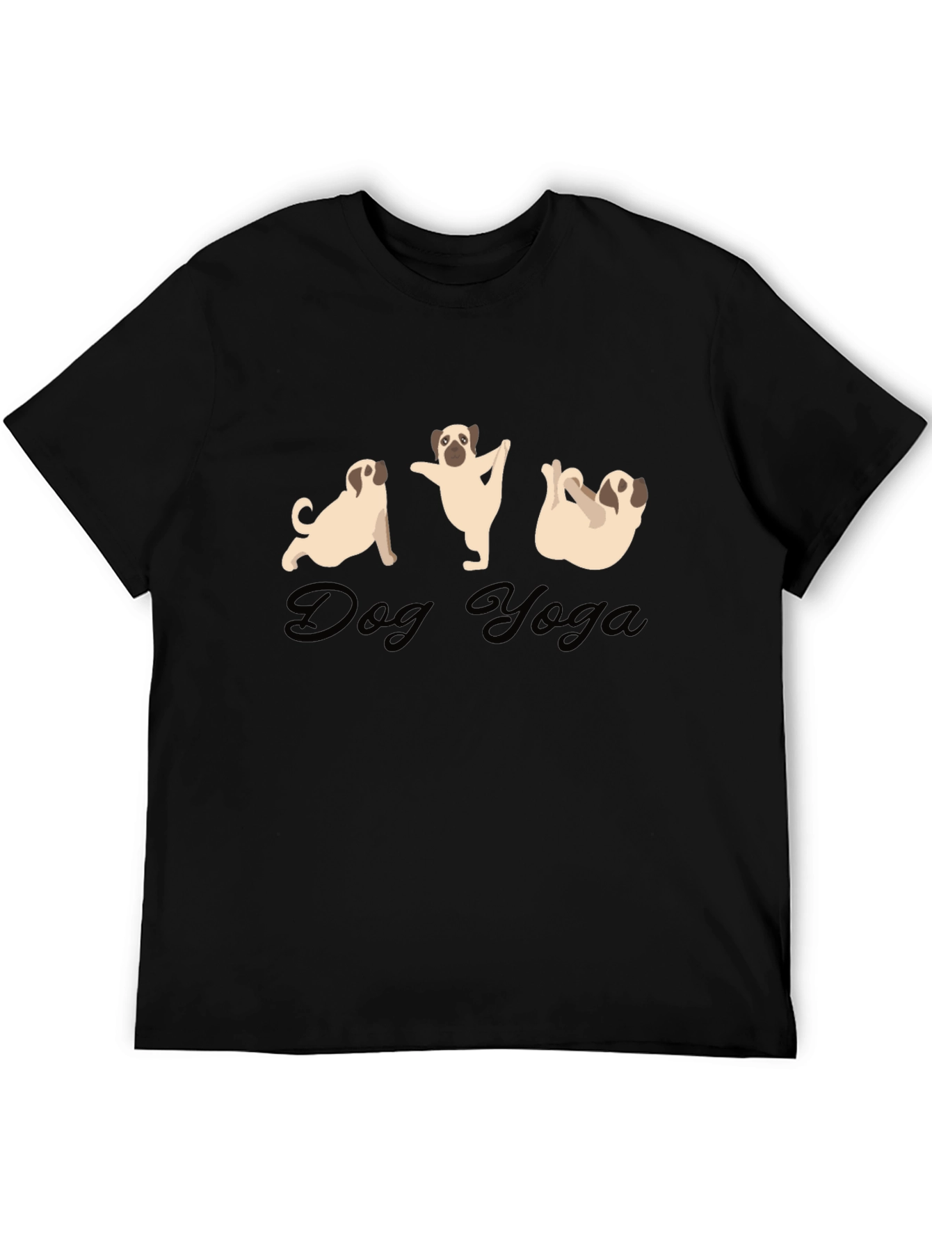 Dog Yoga Black T-Shirt | Funny Pug Tee