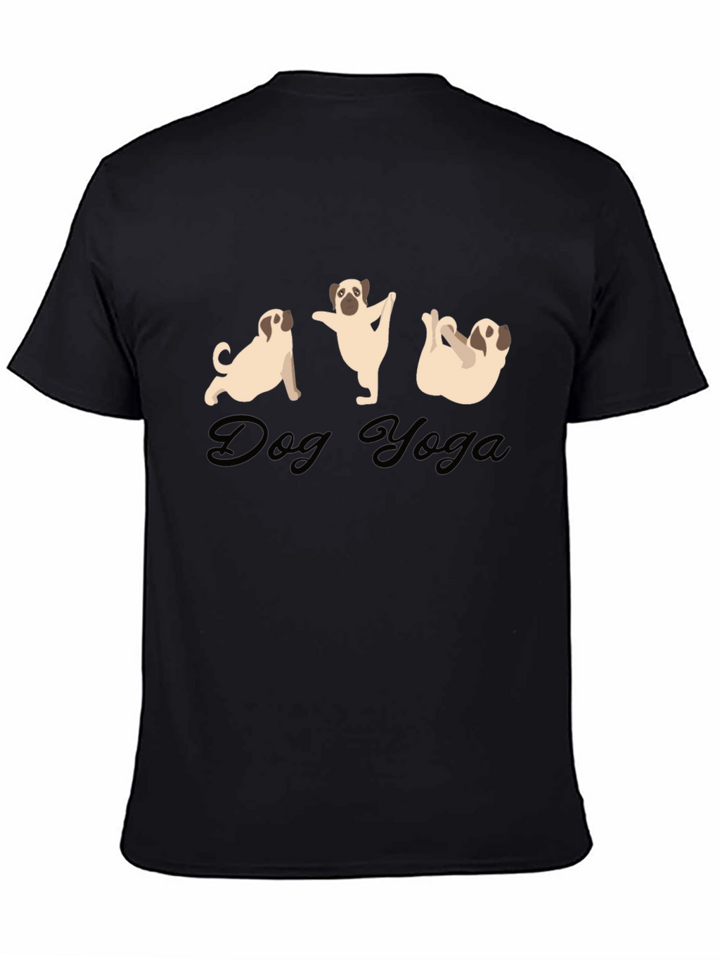 Dog Yoga Black T-Shirt | Funny Pug Tee