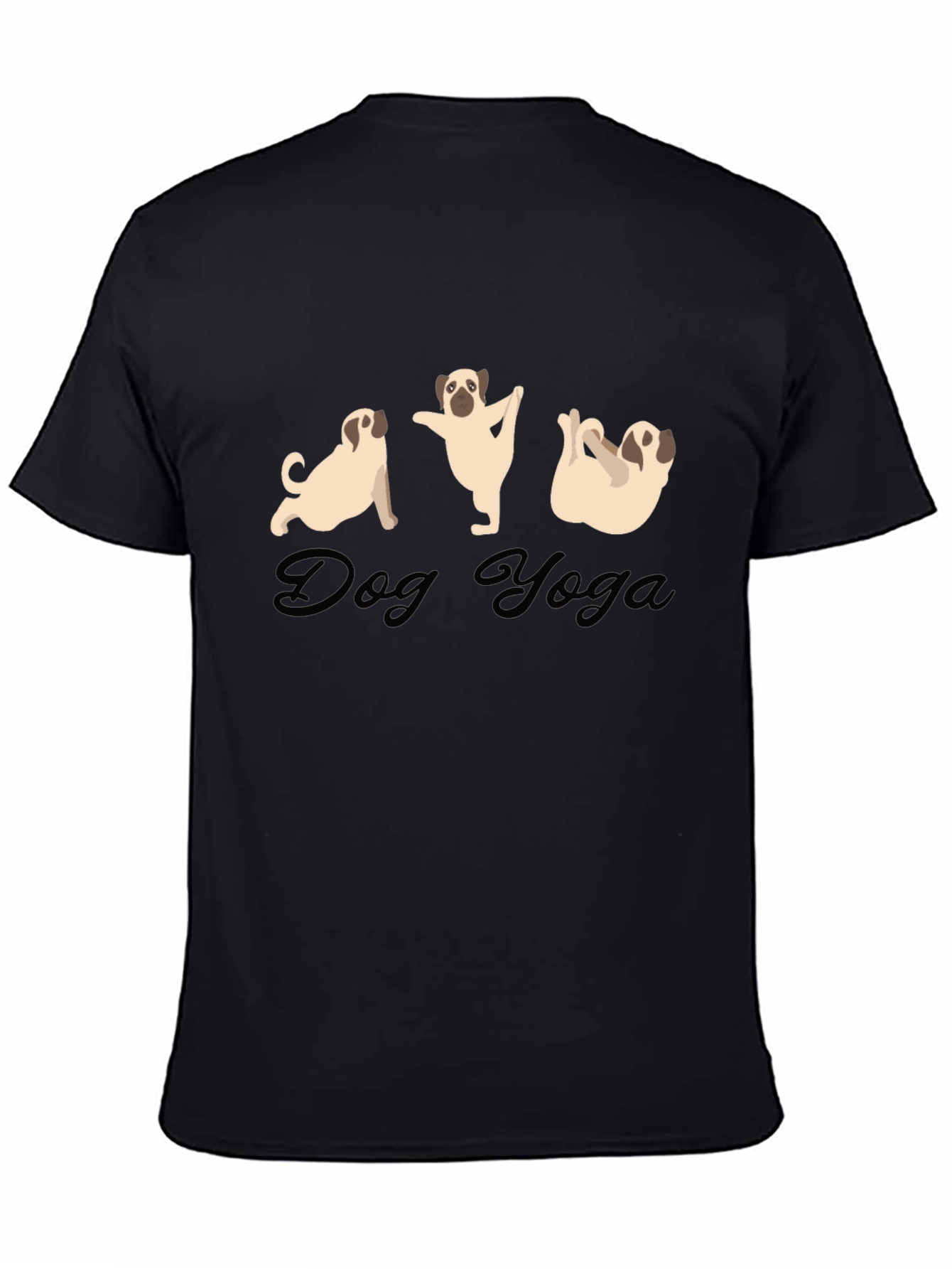 Dog Yoga Black T-Shirt | Funny Pug Tee