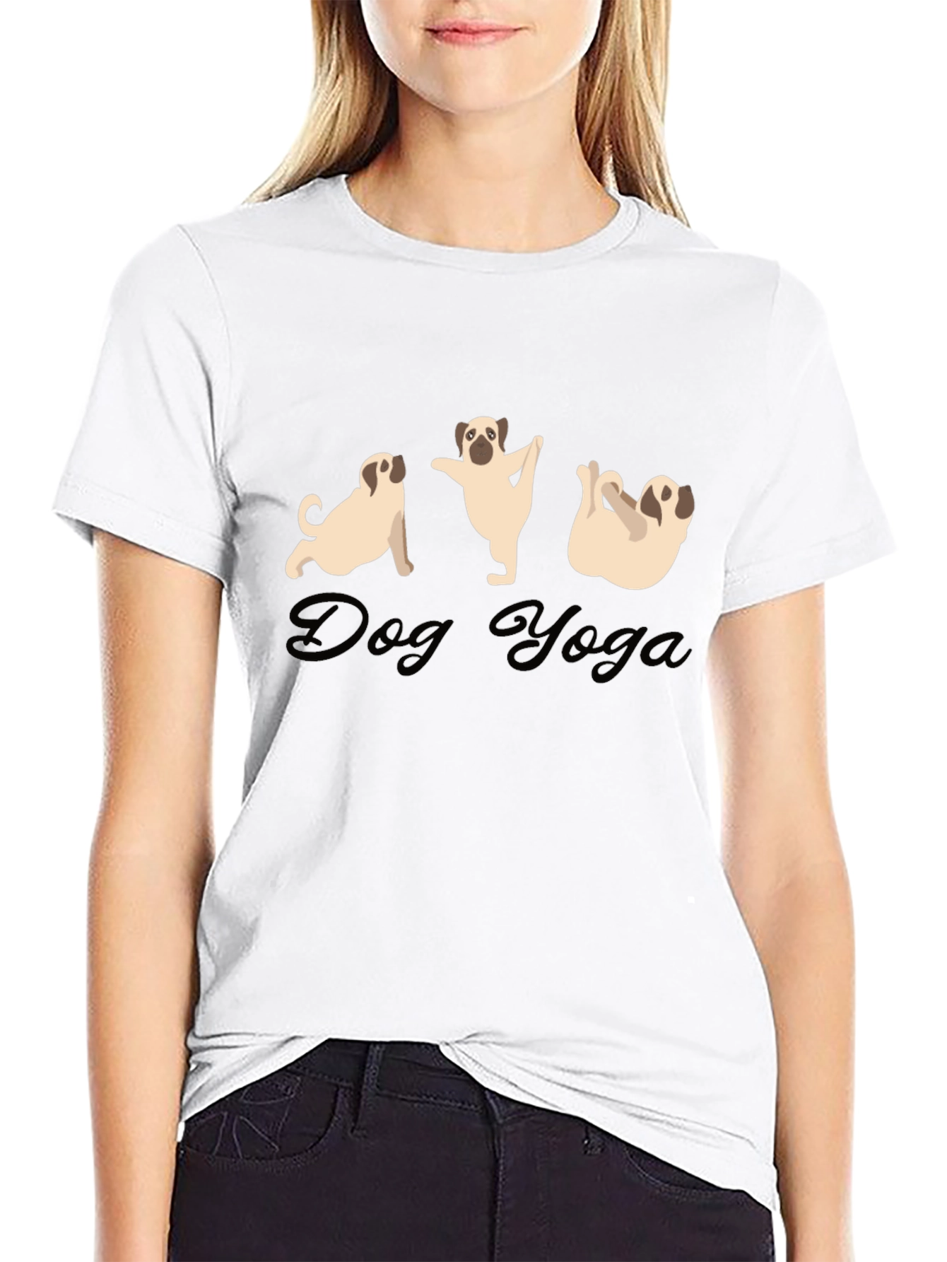 Dog Yoga Black T-Shirt | Funny Pug Tee