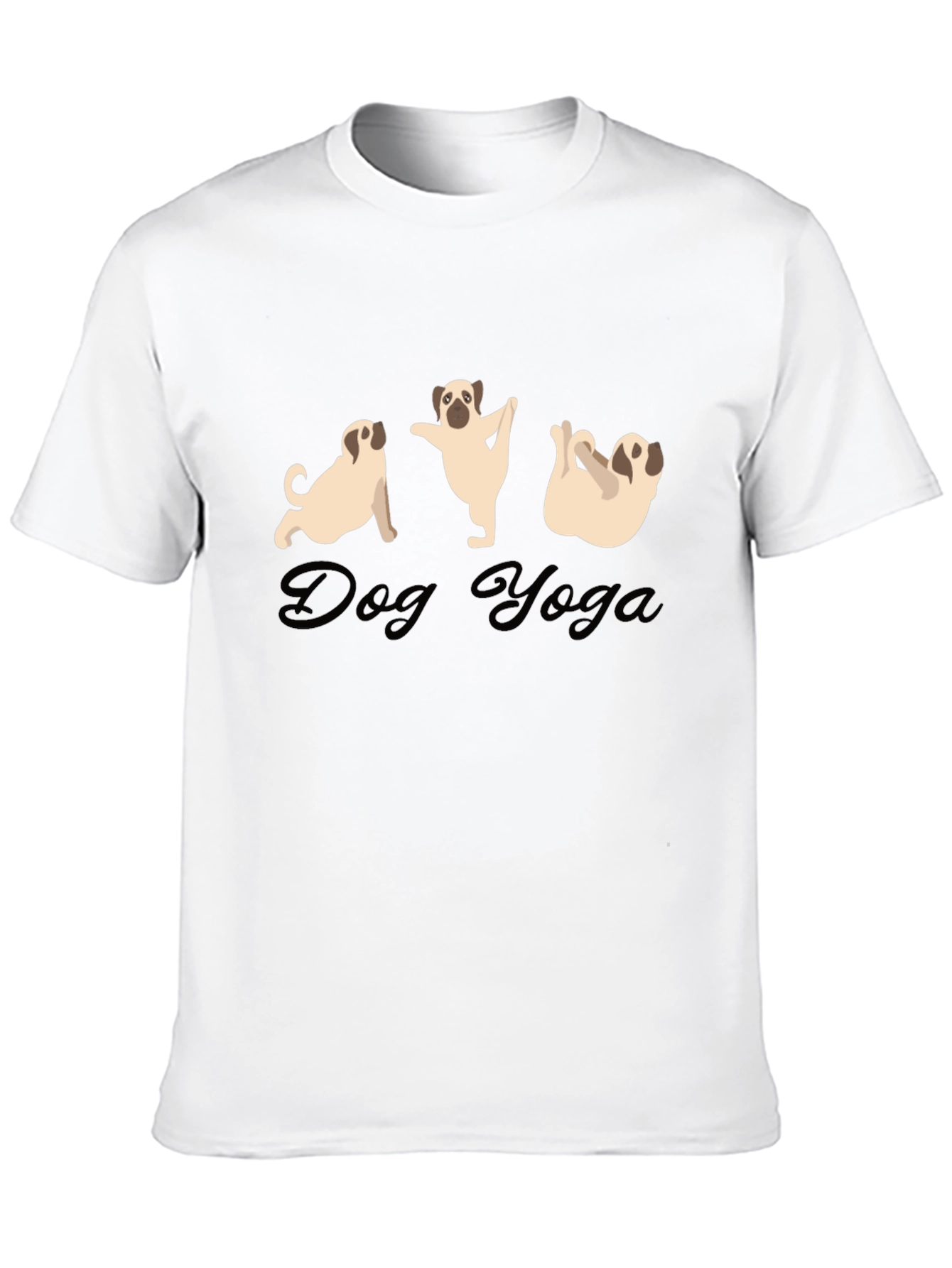 Dog Yoga Black T-Shirt | Funny Pug Tee