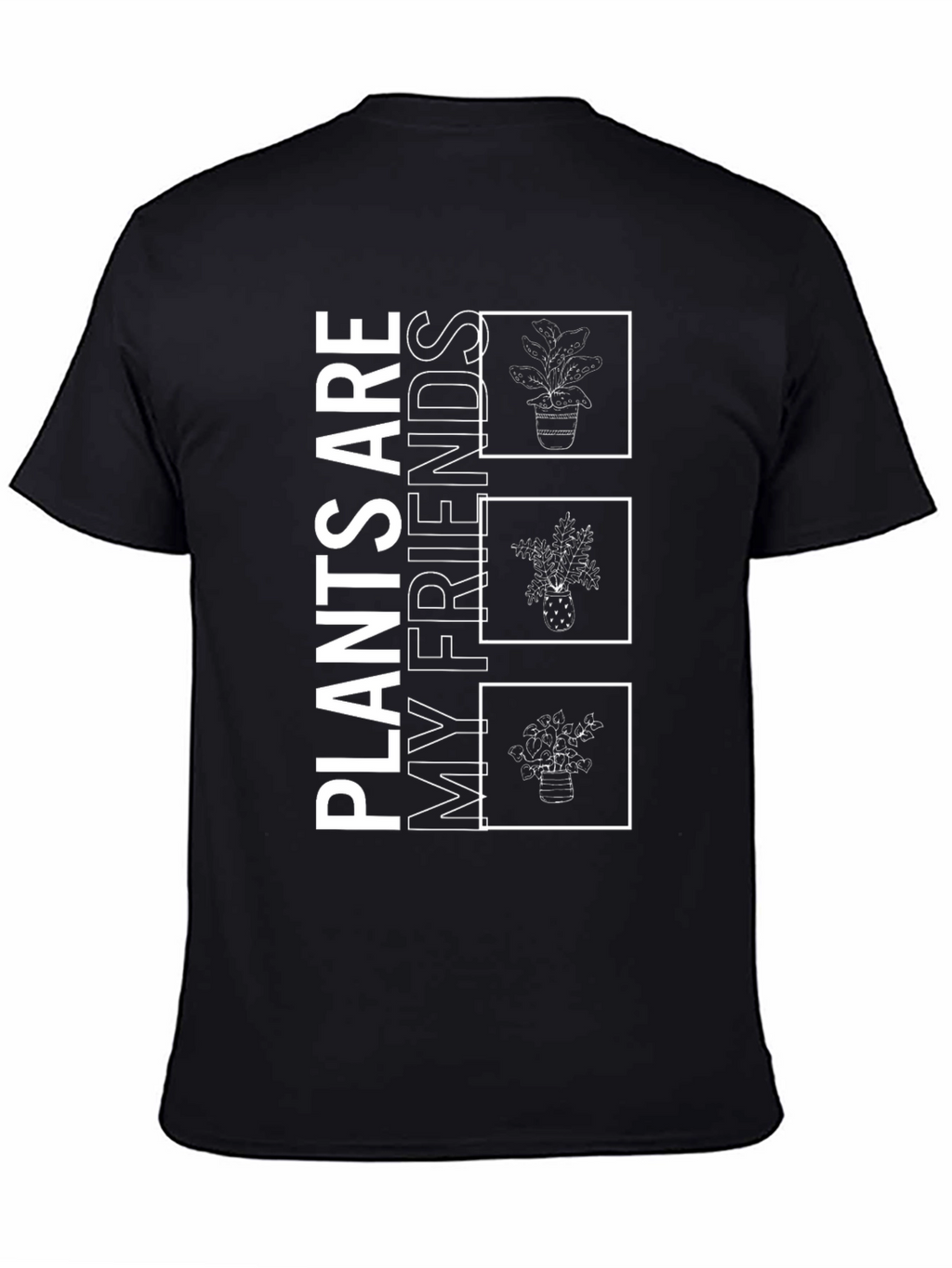 Plants Are My Friends Graphic Tee - Black