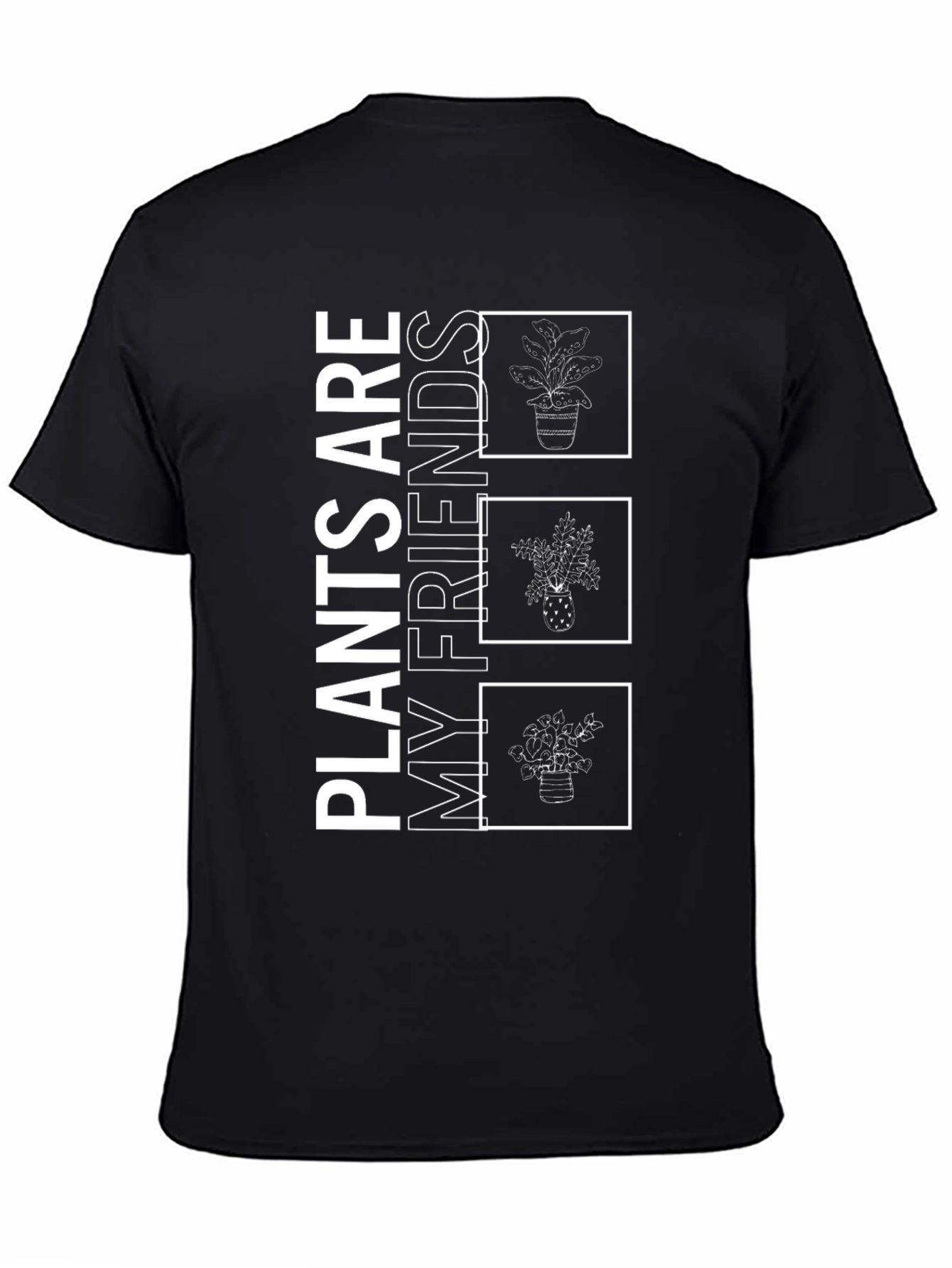 Plants Are My Friends Graphic Tee - Black
