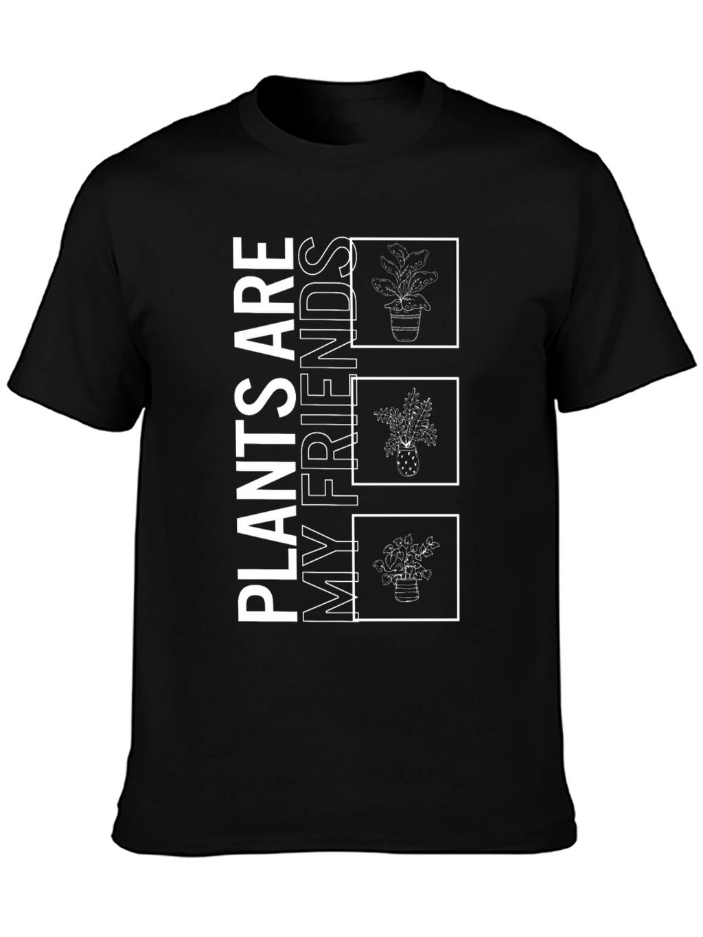 Plants Are My Friends Graphic Tee - Black