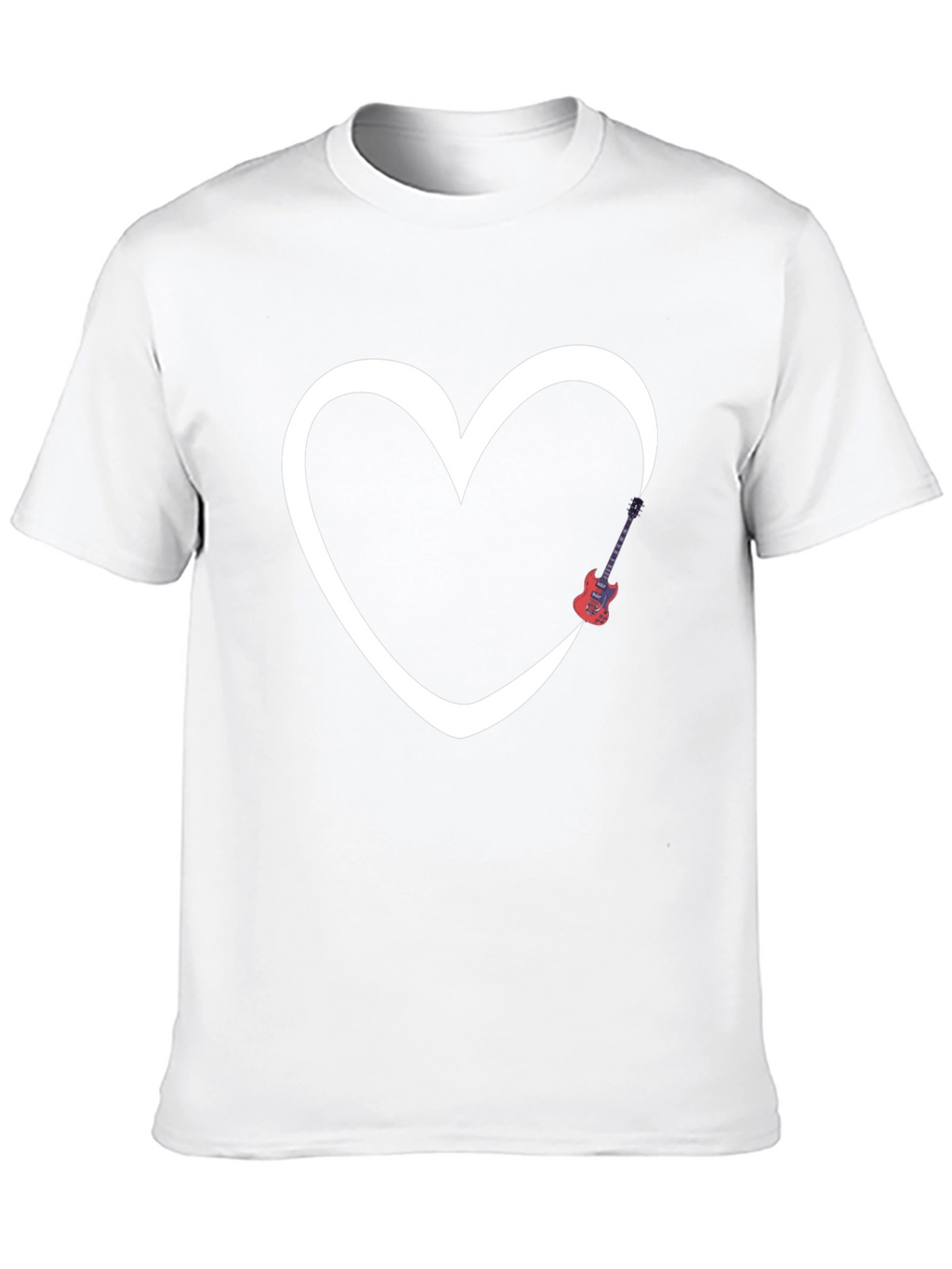 Heart Guitar Graphic Tee - Modern Black T-Shirt