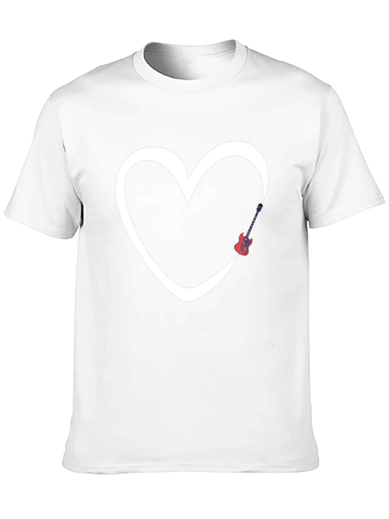 Heart Guitar Graphic Tee - Modern Black T-Shirt