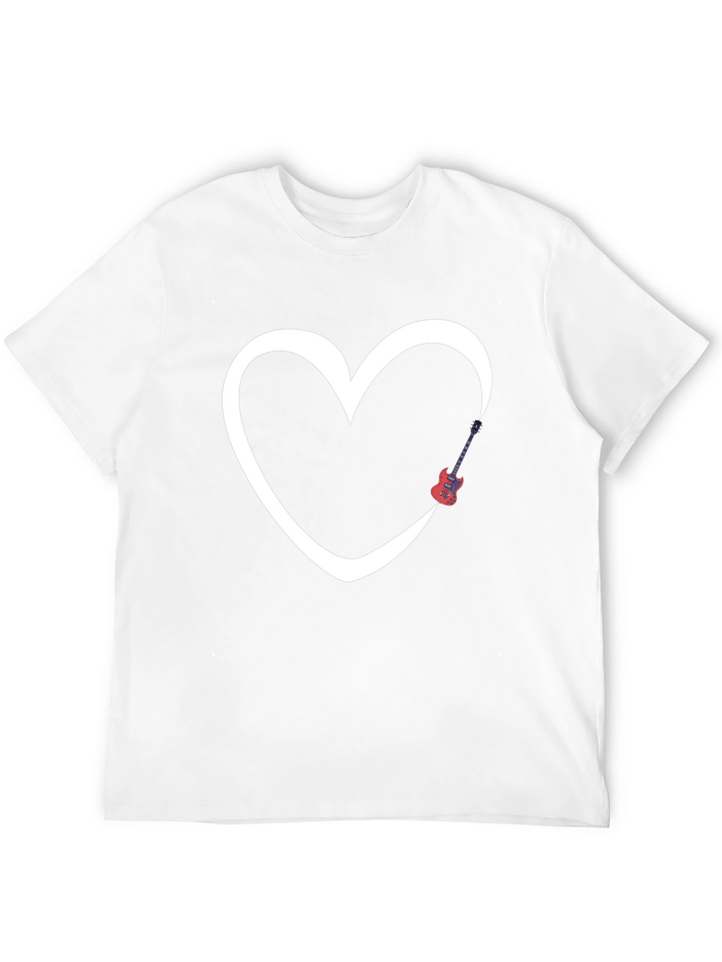 Heart Guitar Graphic Tee - Modern Black T-Shirt
