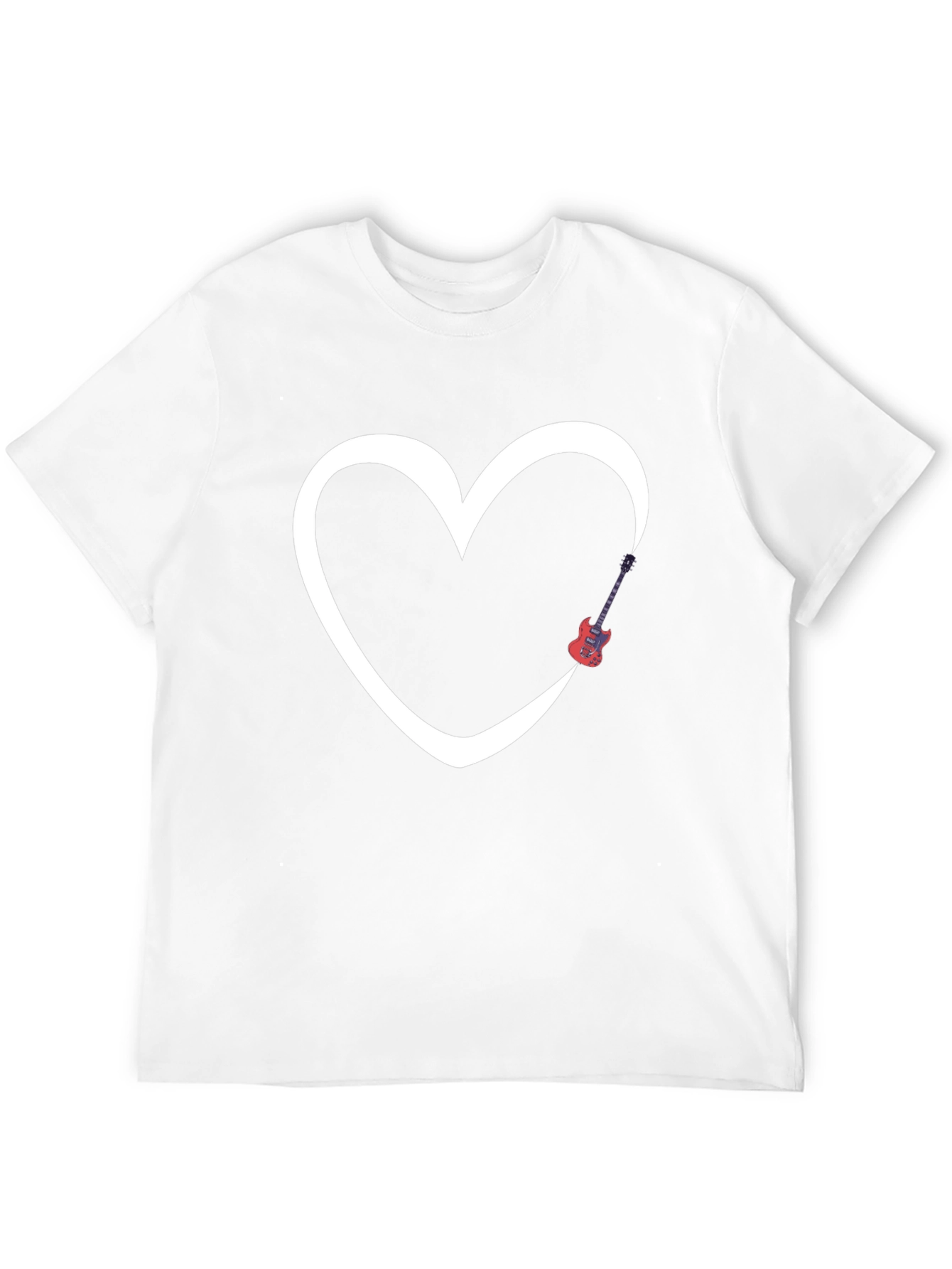 Heart Guitar Graphic Tee - Modern Black T-Shirt