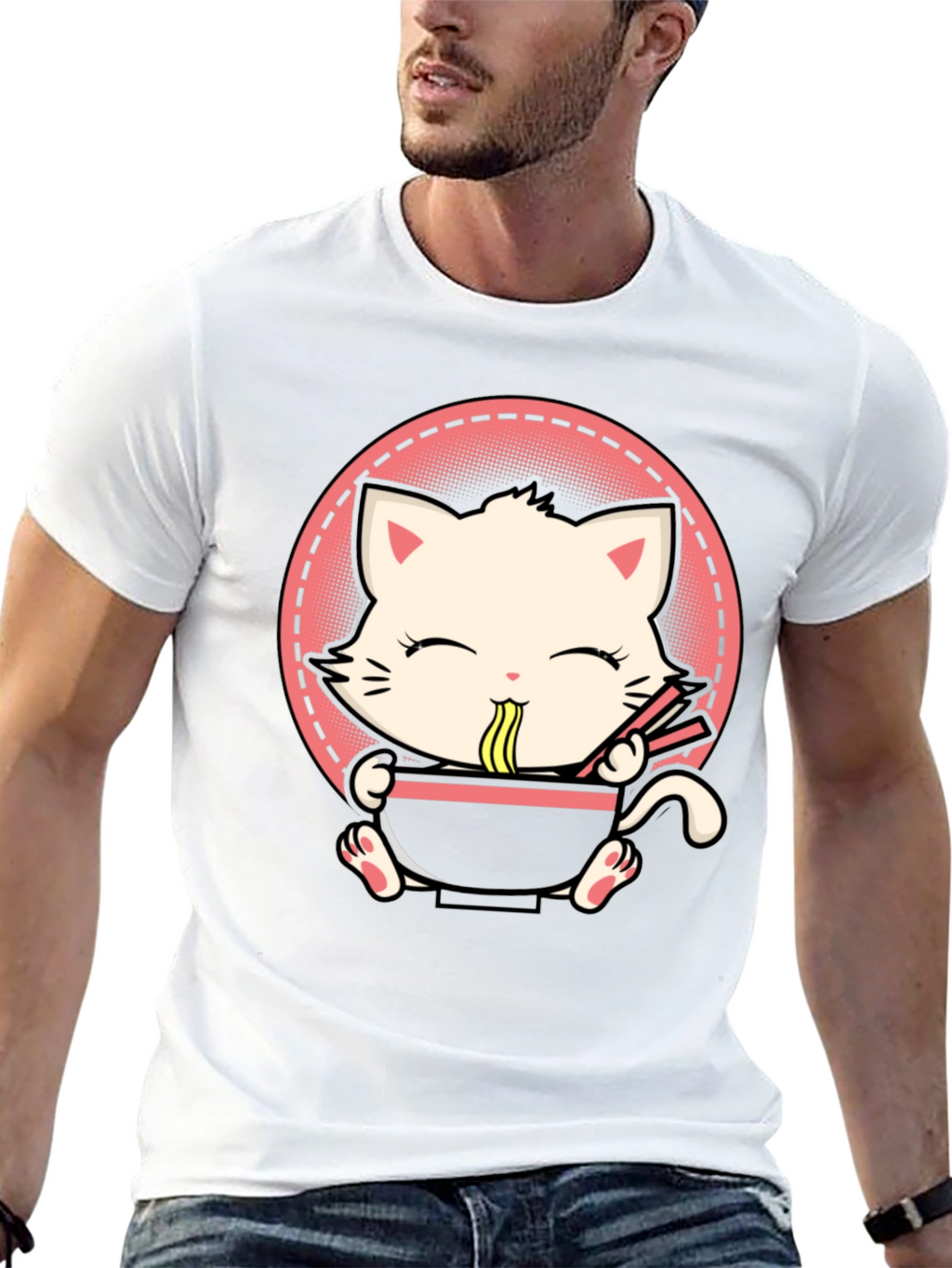 Kawaii Cat Ramen T-Shirt