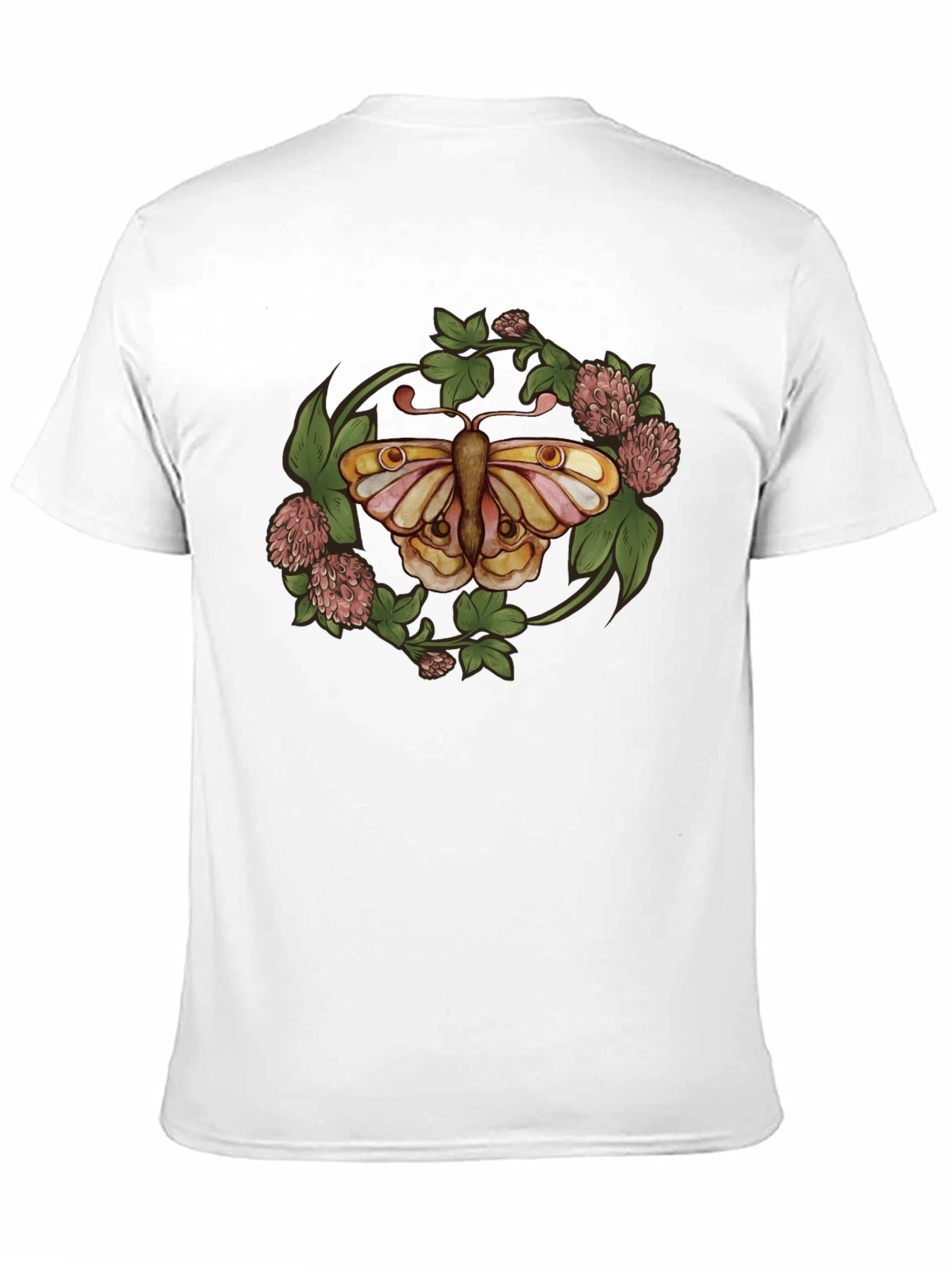 Butterfly Clover Graphic T-Shirt - Nature Inspired Design