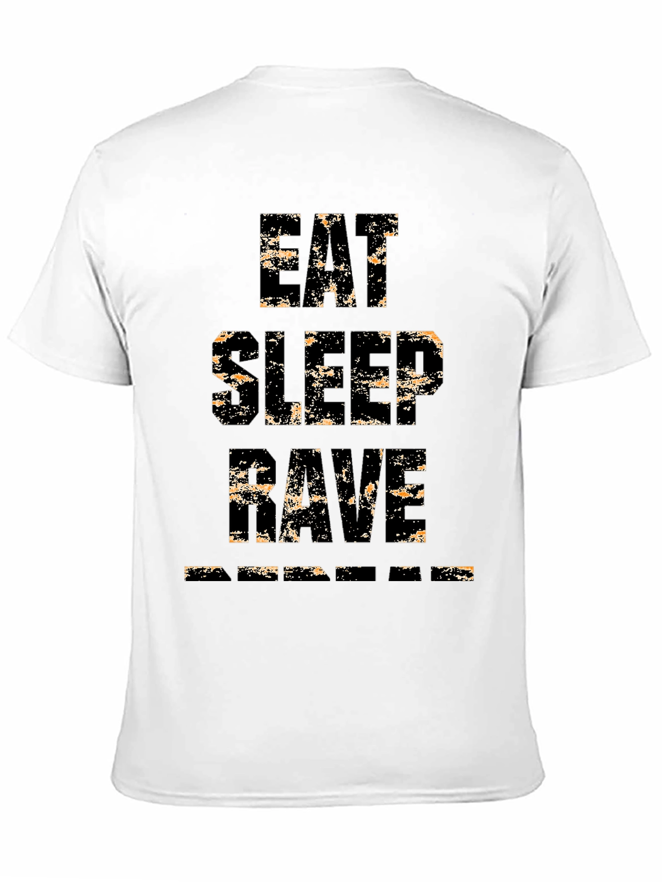 Eat Sleep Rave Repeat Mens Black Graphic T-Shirt
