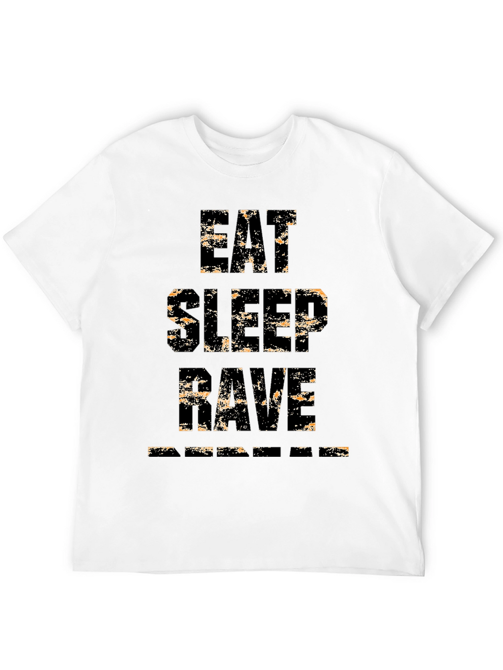 Eat Sleep Rave Repeat Mens Black Graphic T-Shirt