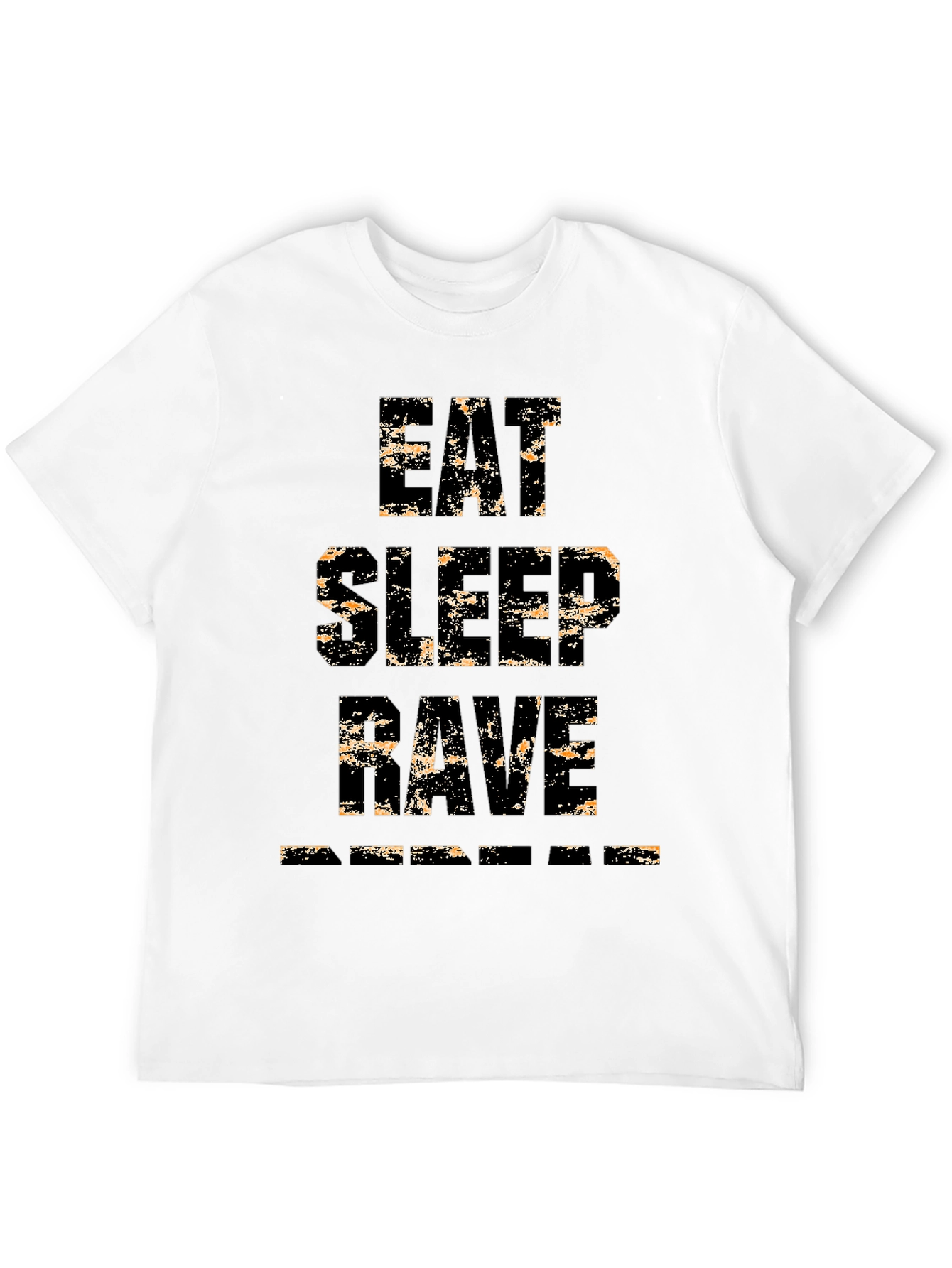 Eat Sleep Rave Repeat Mens Black Graphic T-Shirt