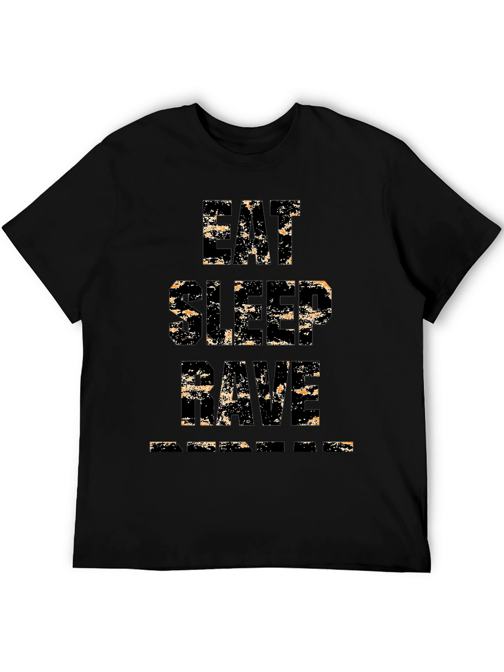 Eat Sleep Rave Repeat Mens Black Graphic T-Shirt