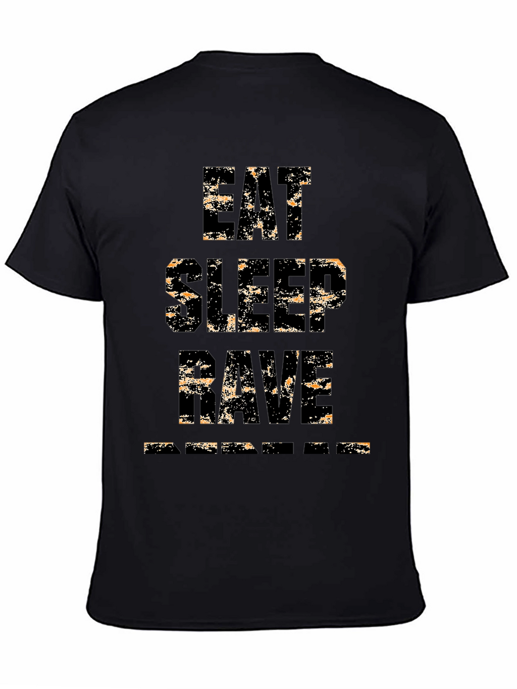 Eat Sleep Rave Repeat Mens Black Graphic T-Shirt