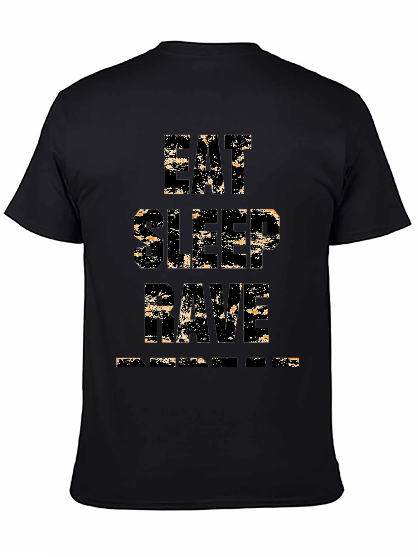 Eat Sleep Rave Repeat Mens Black Graphic T-Shirt
