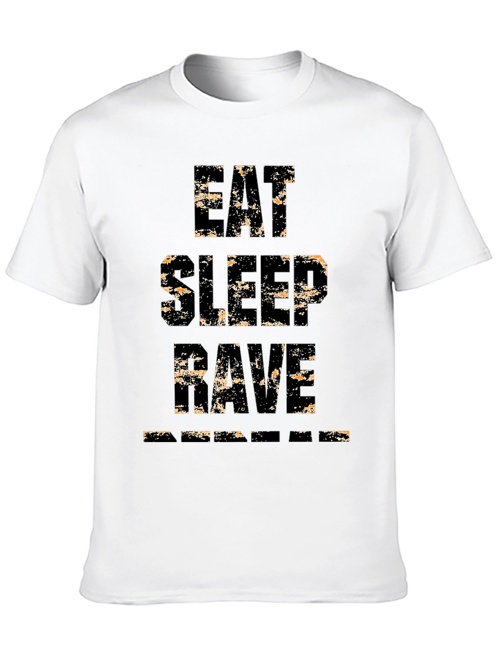 Eat Sleep Rave Repeat Mens Black Graphic T-Shirt