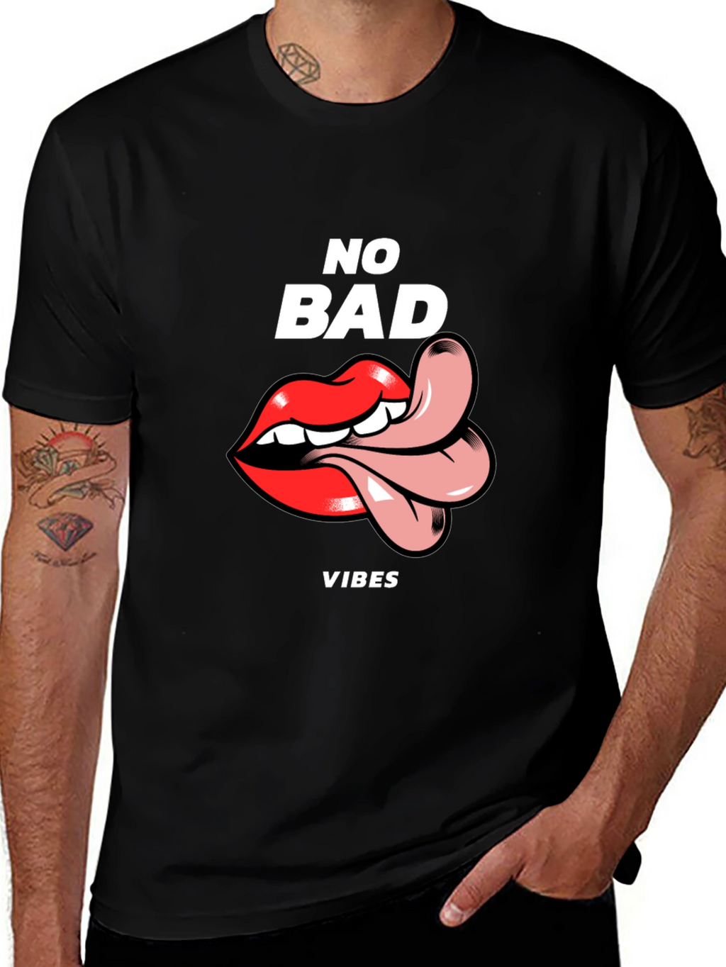 No Bad Vibes Graphic Tee - Black