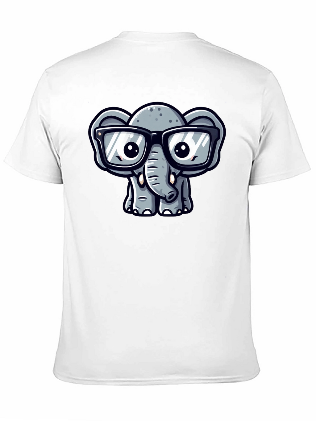 Nerdy Elephant T-Shirt - Cute Cartoon Design