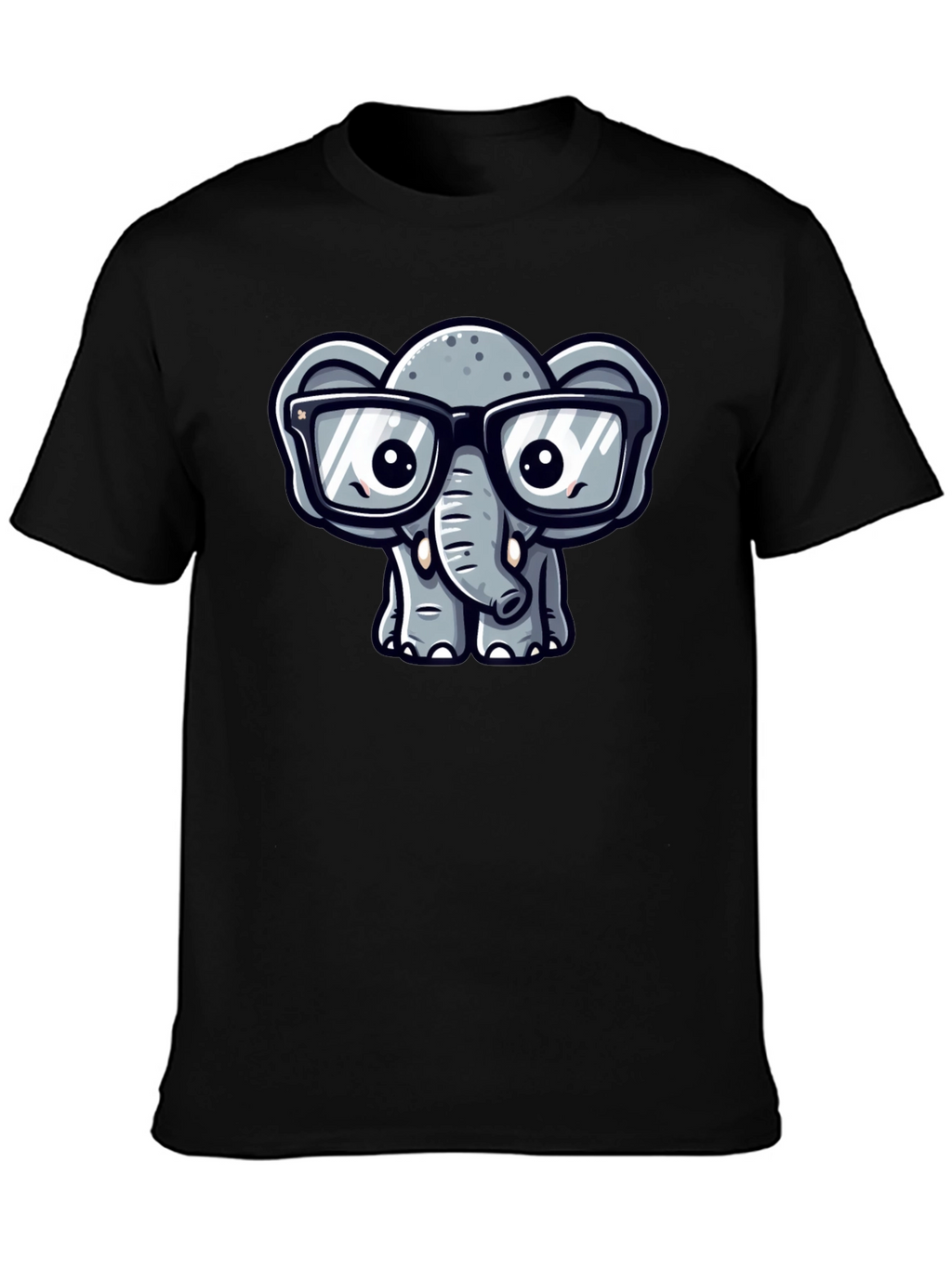 Nerdy Elephant T-Shirt - Cute Cartoon Design