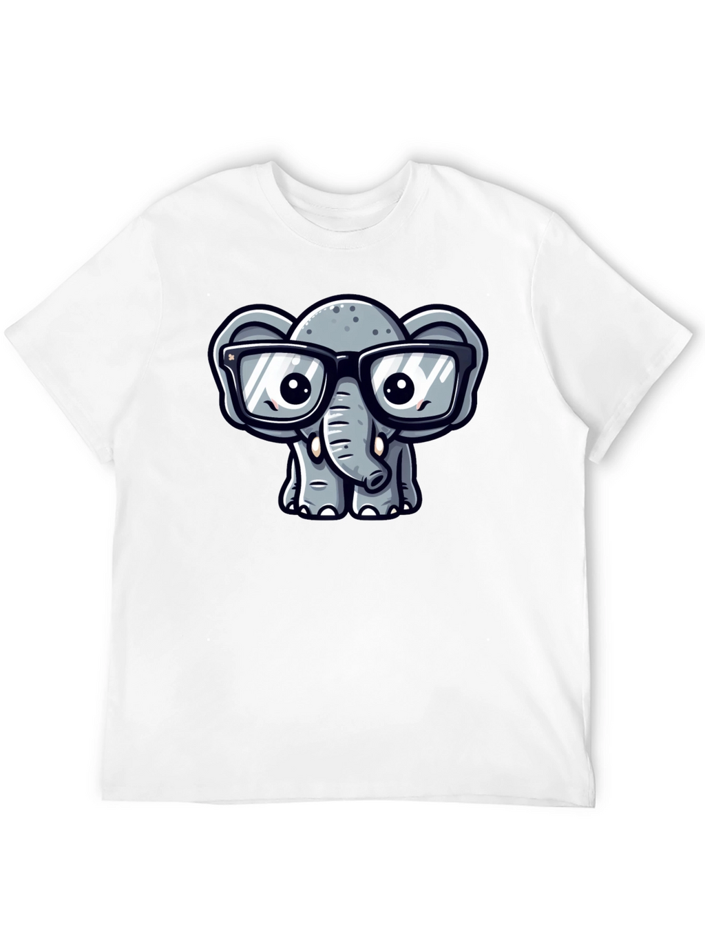 Nerdy Elephant T-Shirt - Cute Cartoon Design
