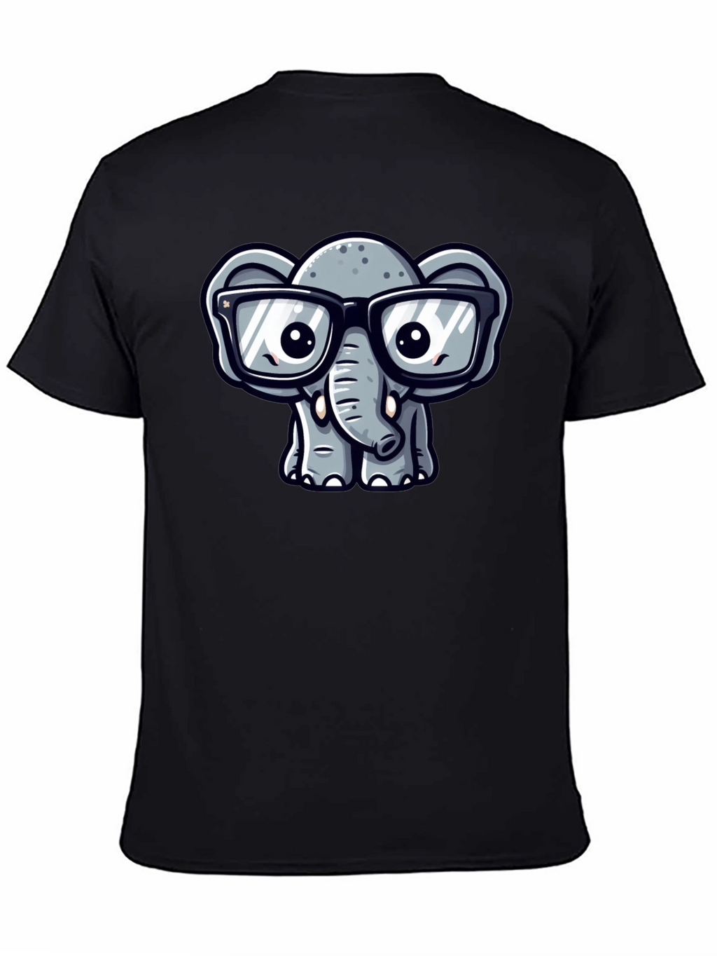Nerdy Elephant T-Shirt - Cute Cartoon Design
